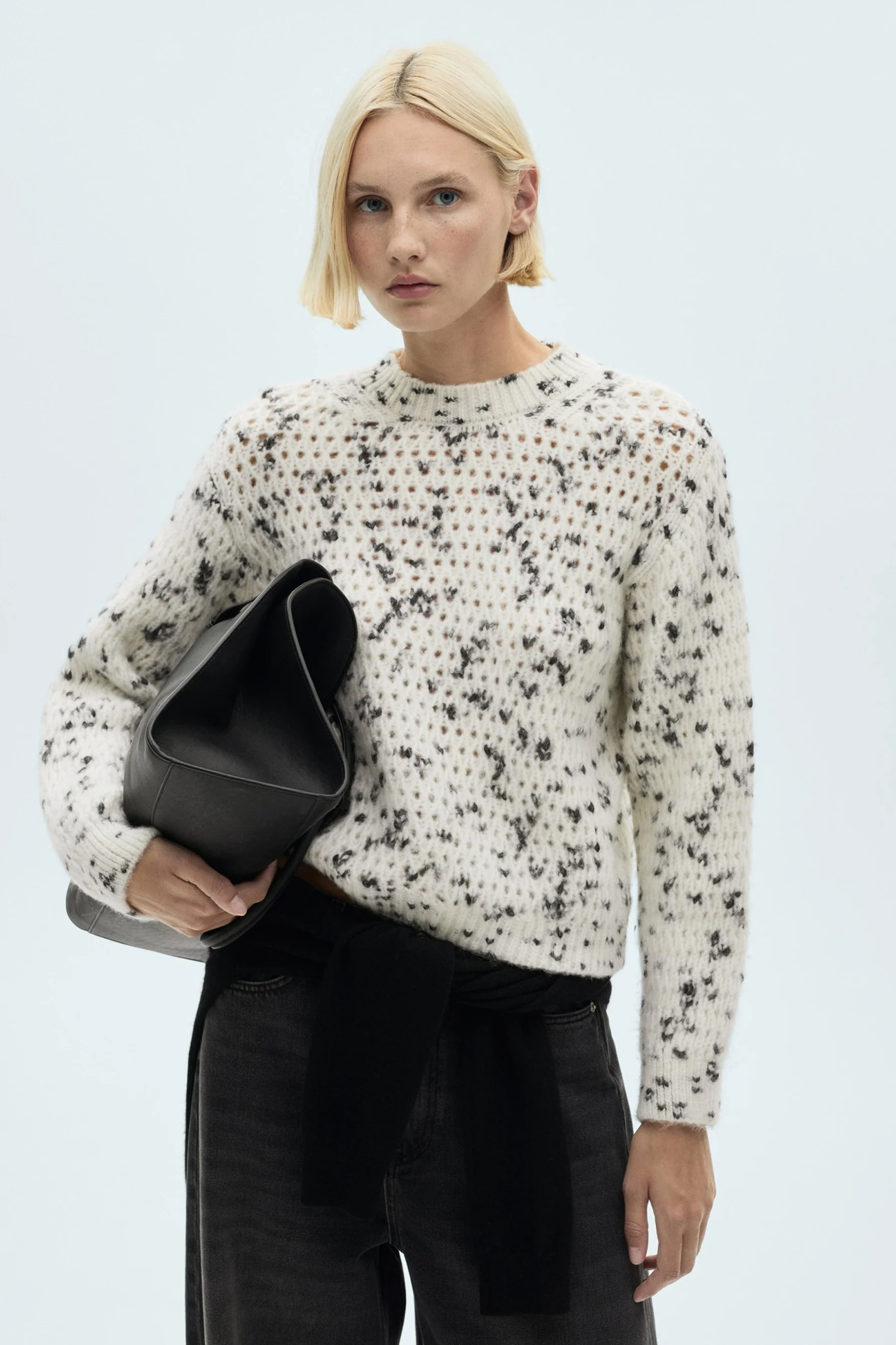 Pull met ronde hals - wit
