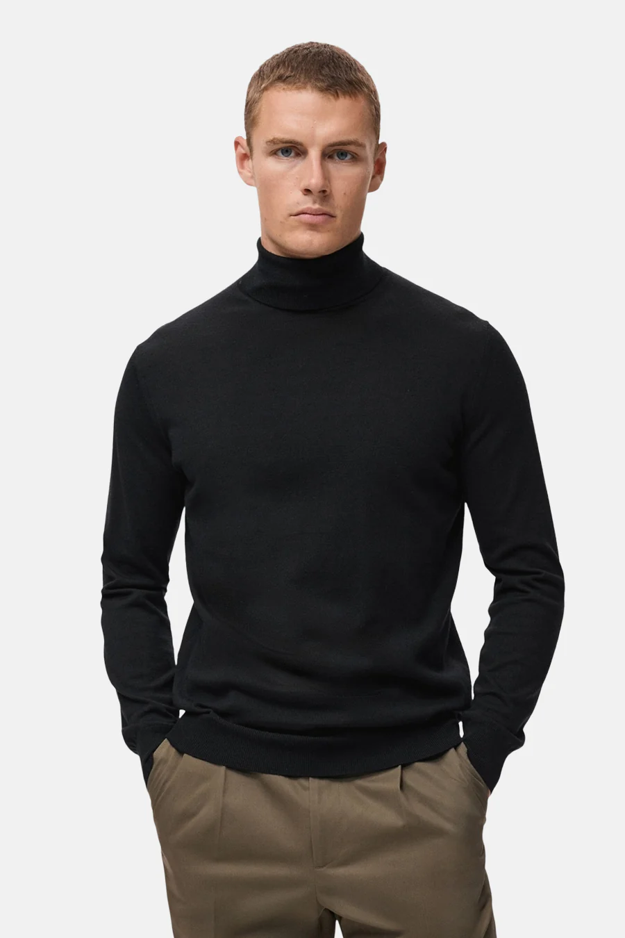 Pull met ronde hals - zwart