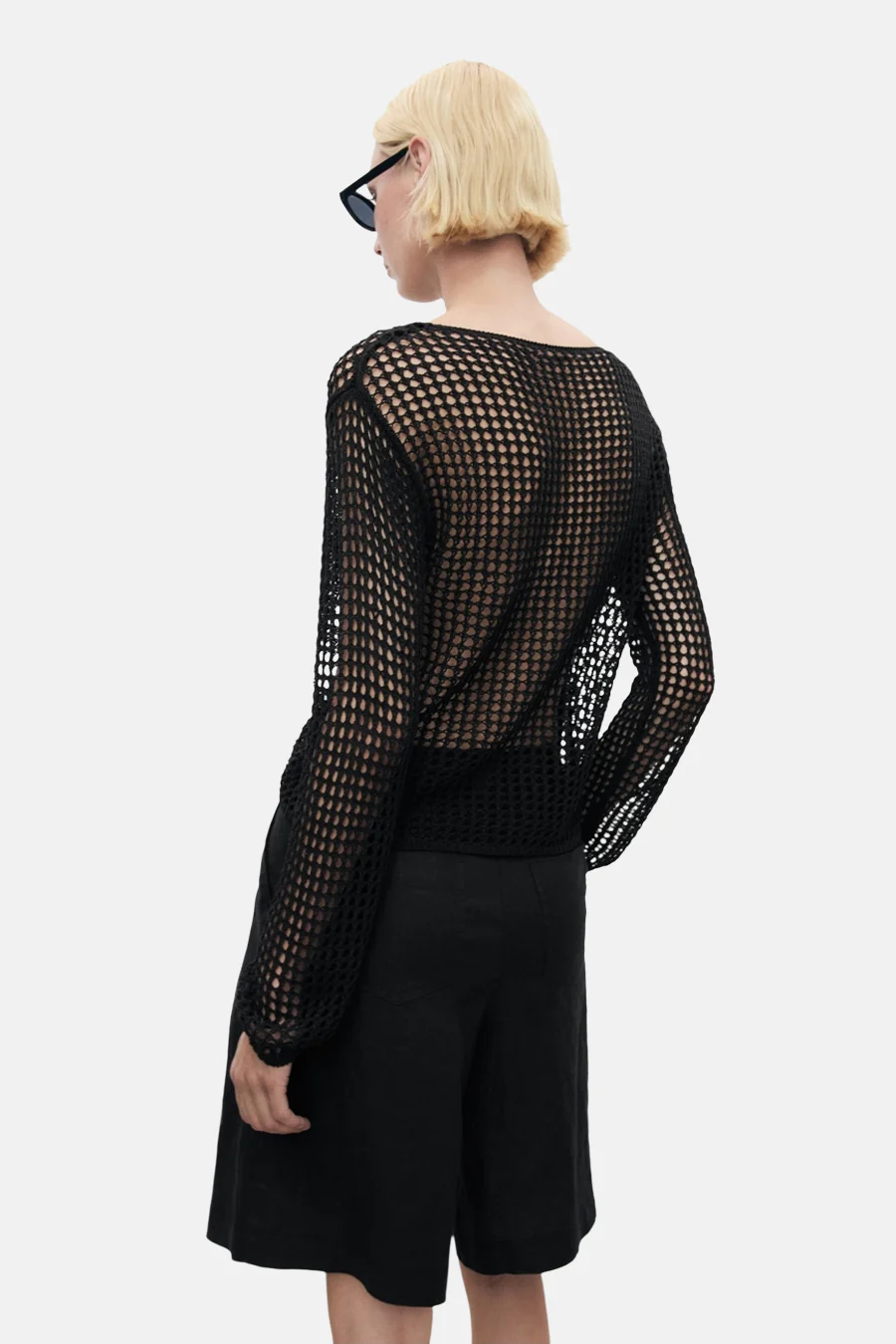 Pull met ronde hals - zwart - Image 3