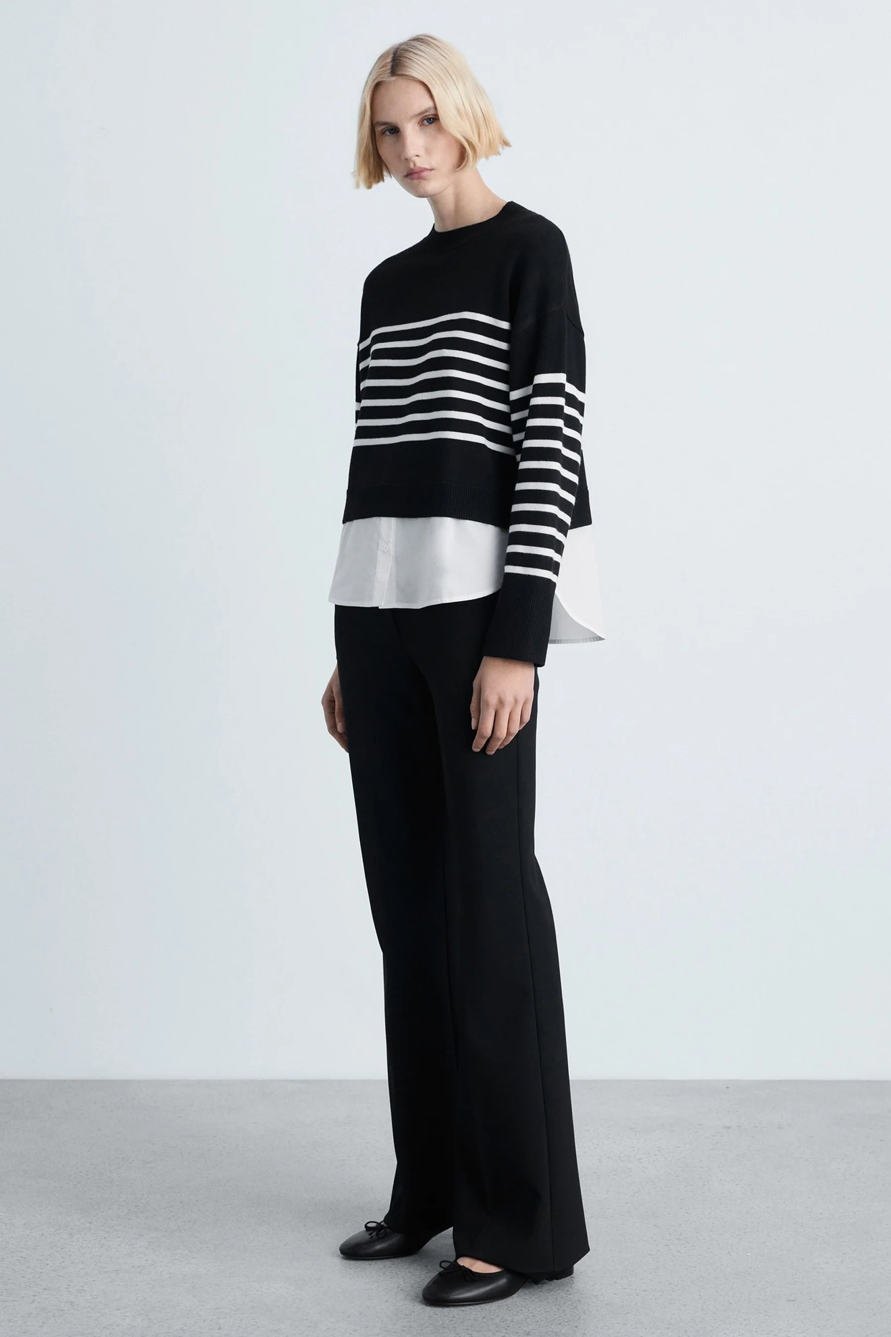 Pull met ronde hals - Zwart - Image 2