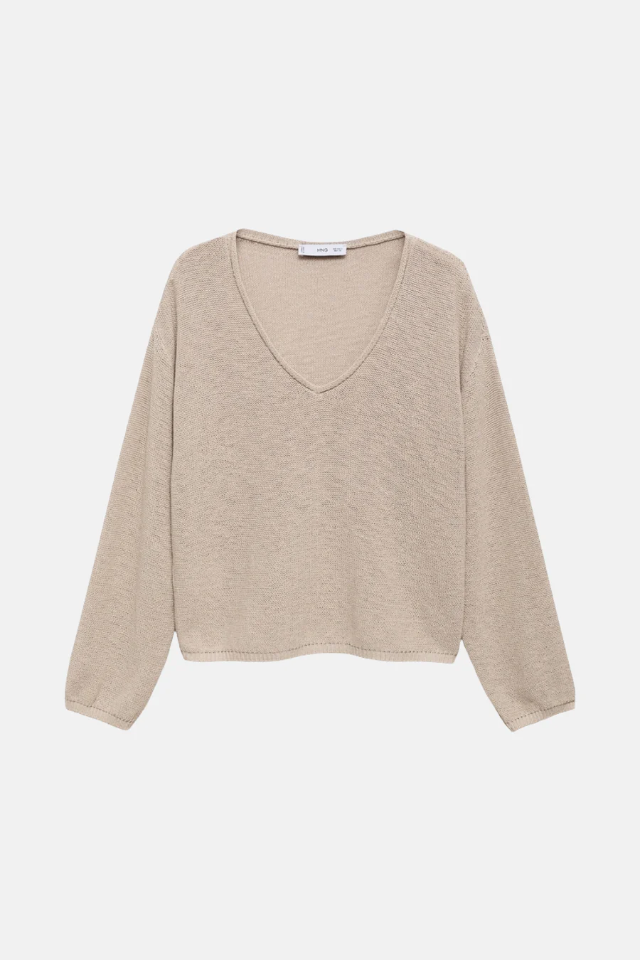 Pull met V-hals - beige - Image 5