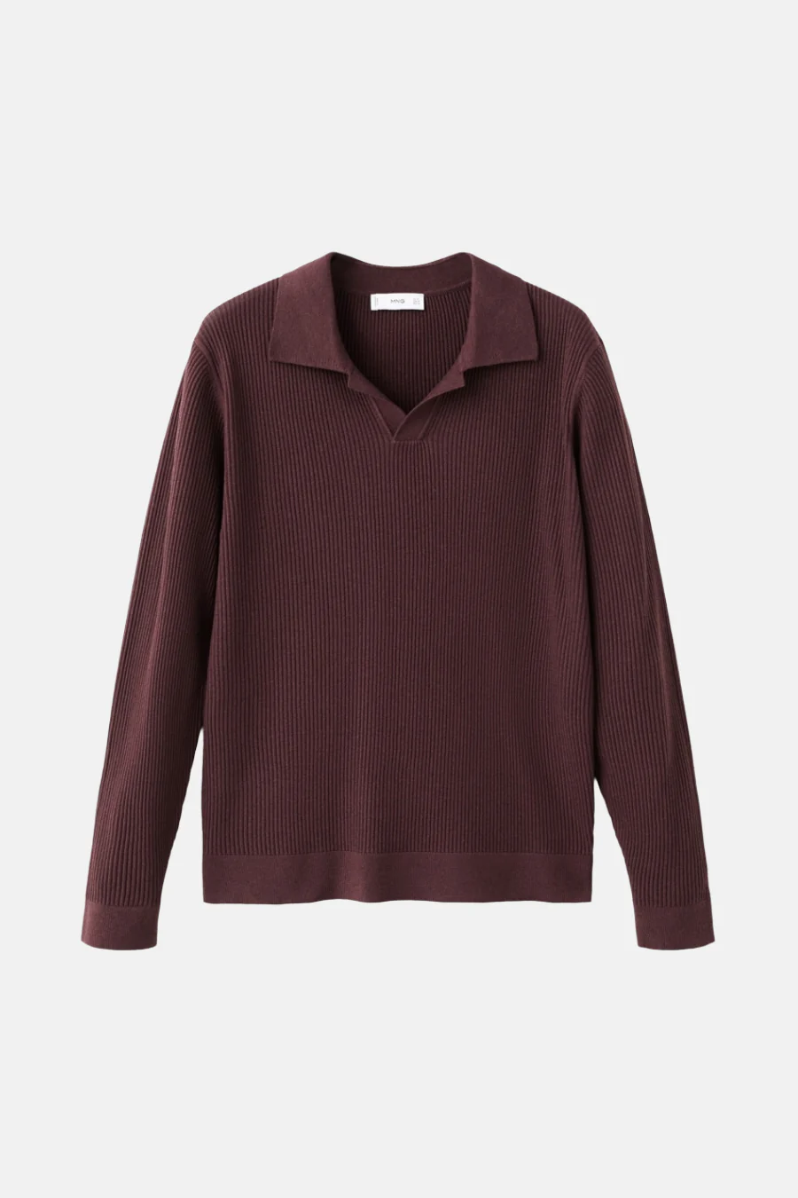 Pull met V-hals - bordeaux - Image 6