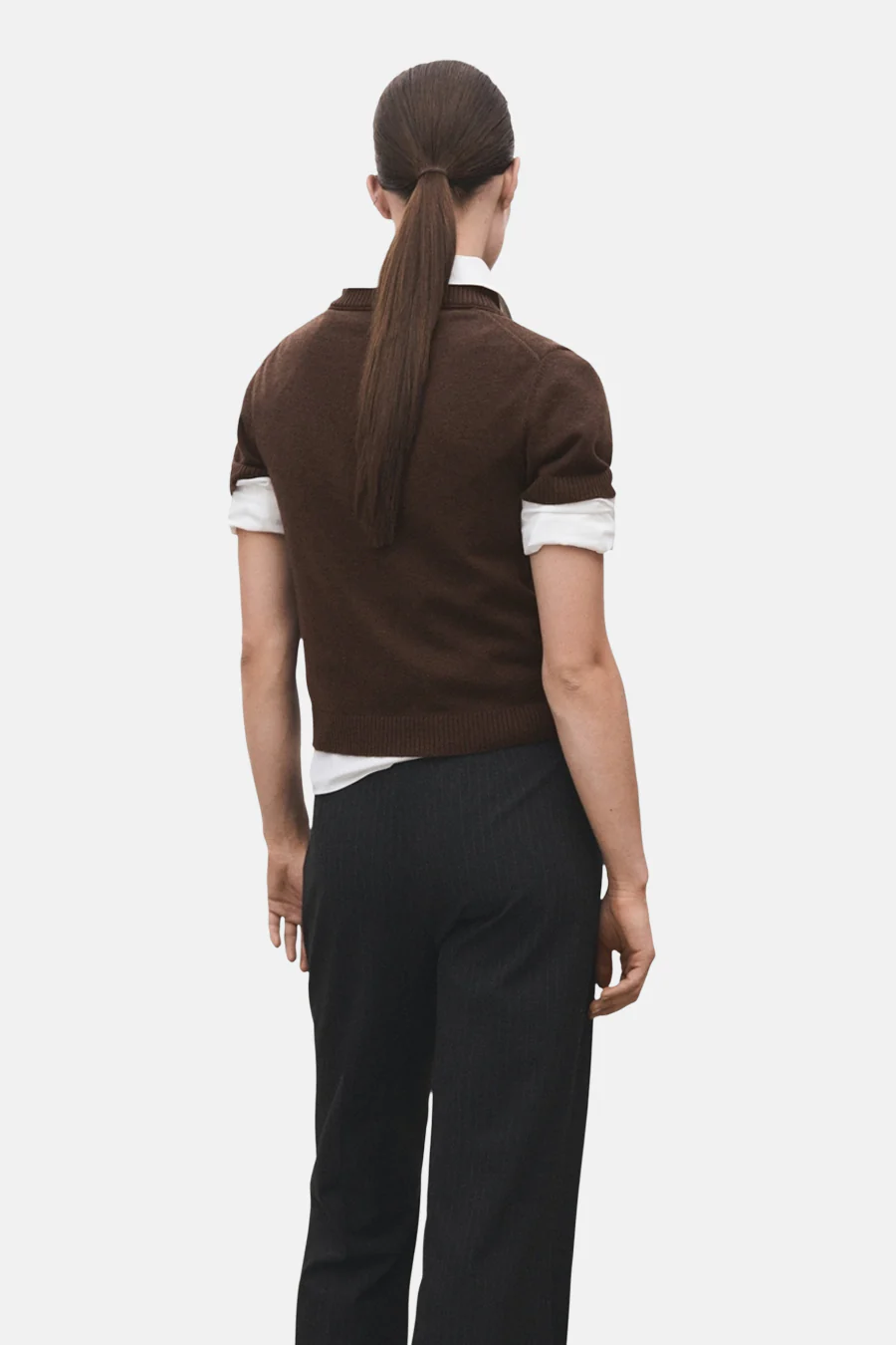 Pull met V-hals - bruin - Image 3