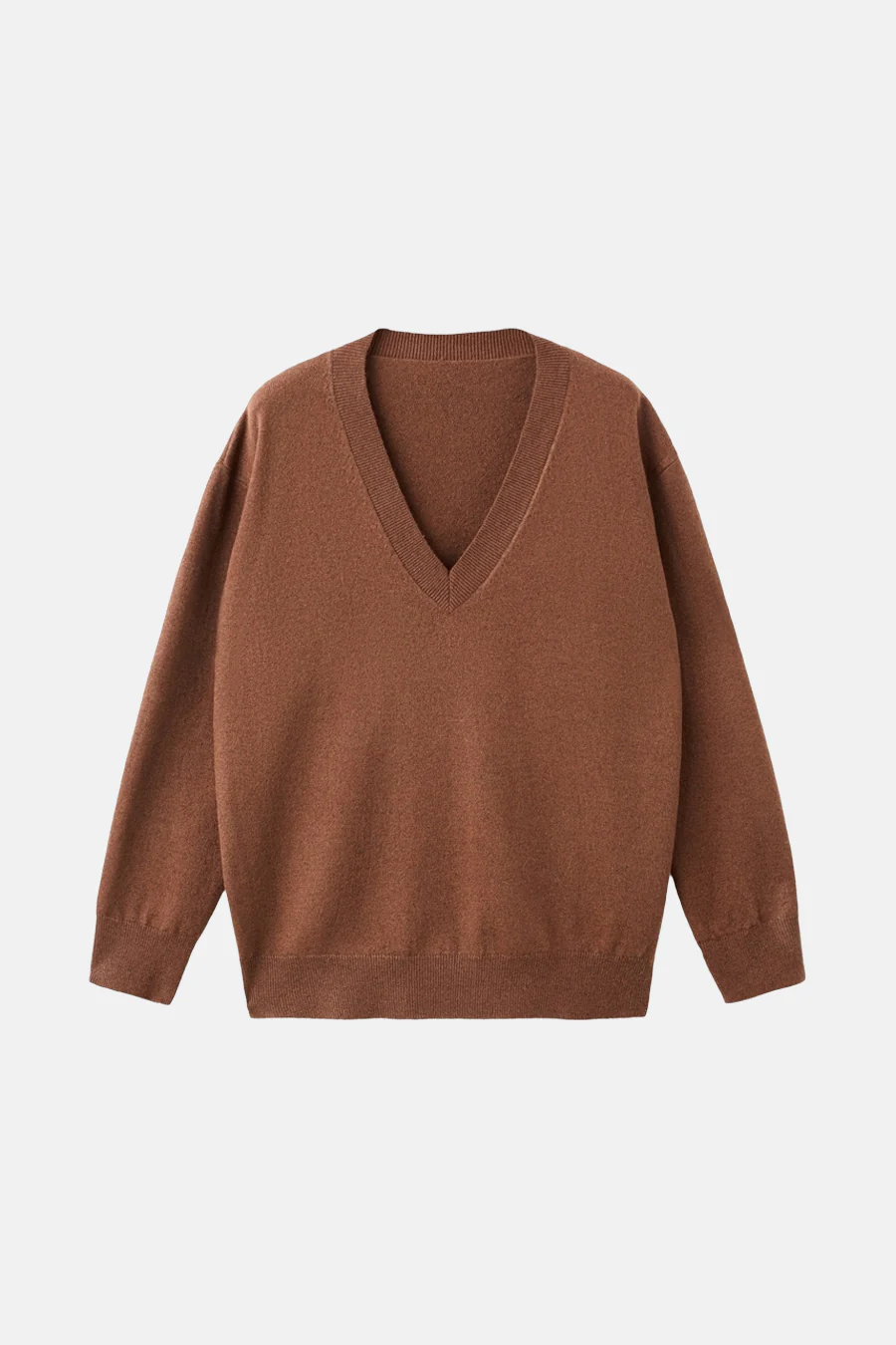 Pull met V-hals - bruin - Image 5