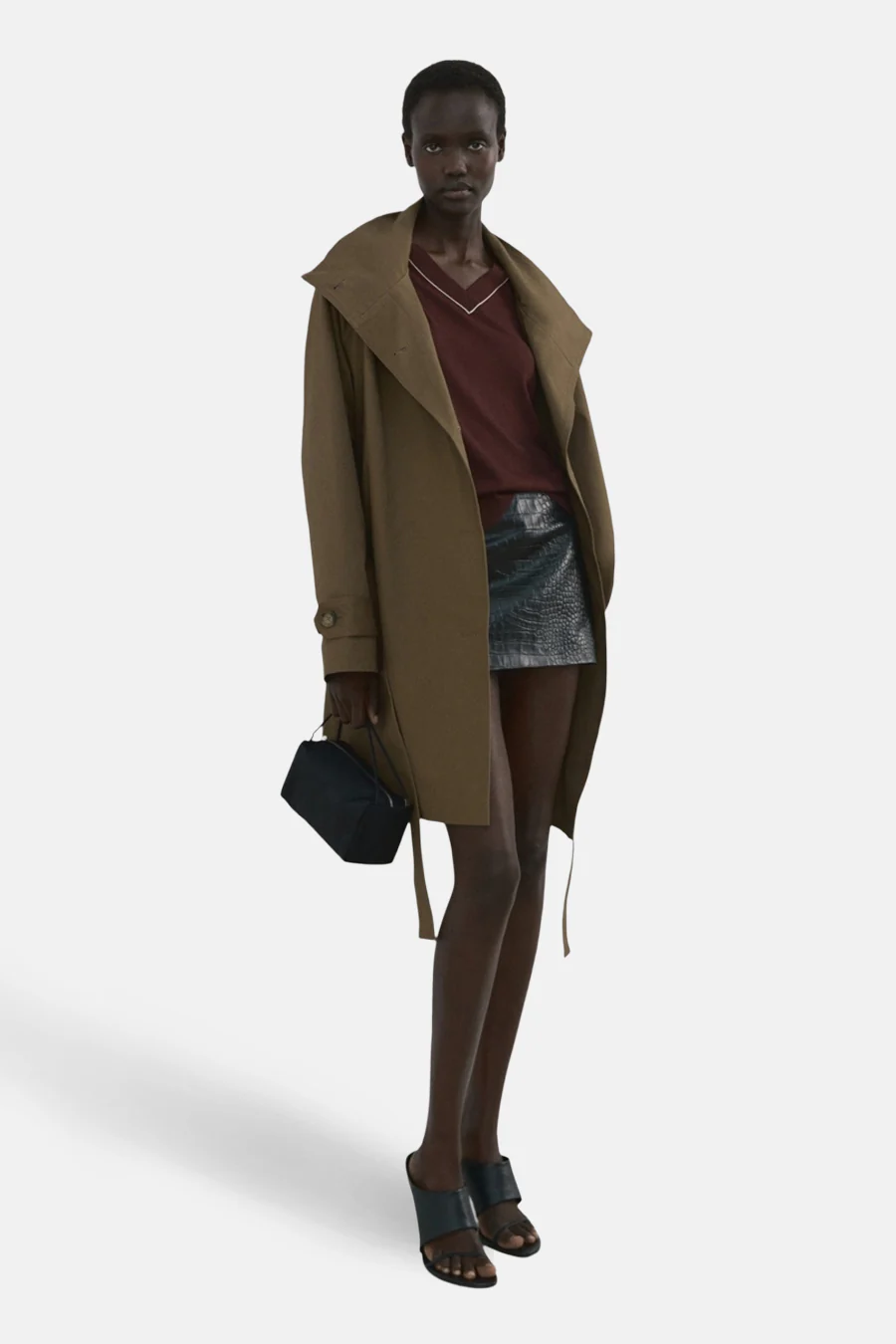 Pull met V-hals - bruin - Image 2