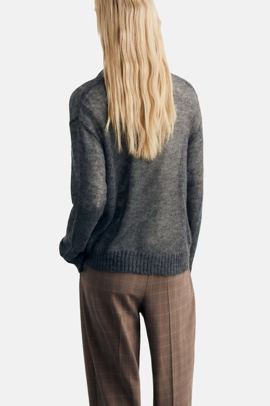 Pull met V-hals - grijs - Image 3