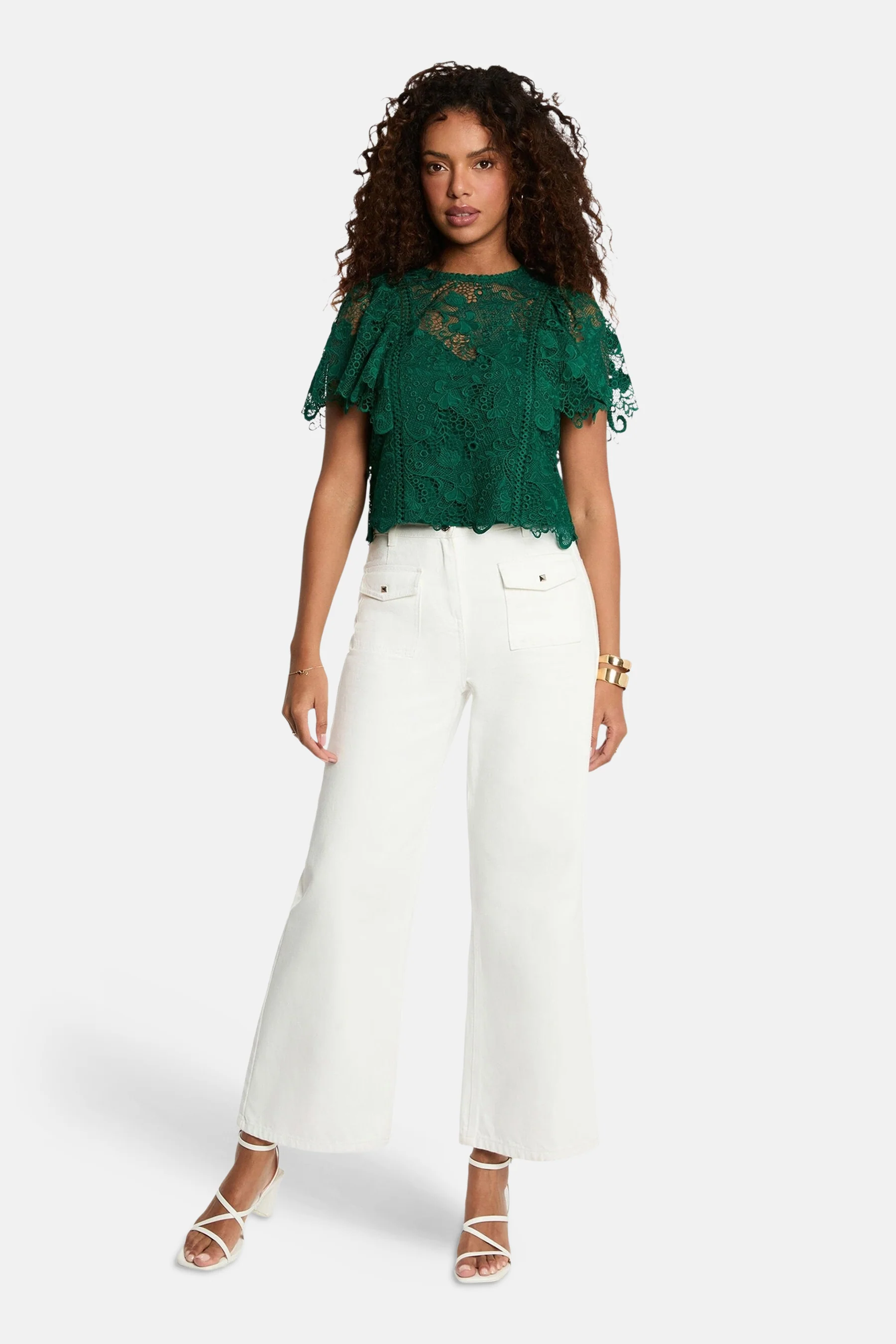 Blouse met korte mouwen - groen - Image 3