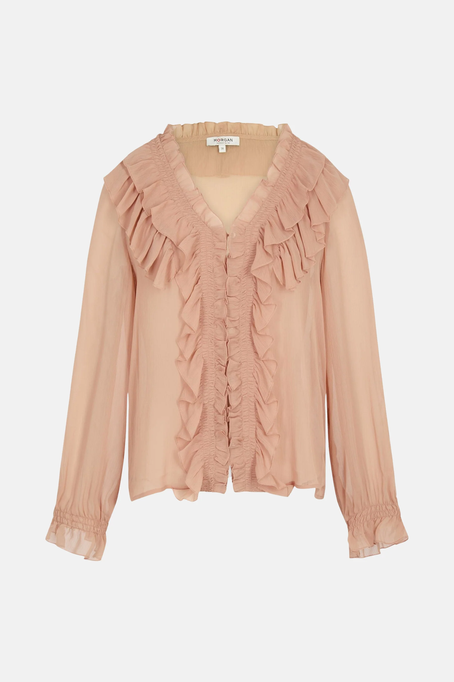 Blouse met lange mouwen - beige - Image 5
