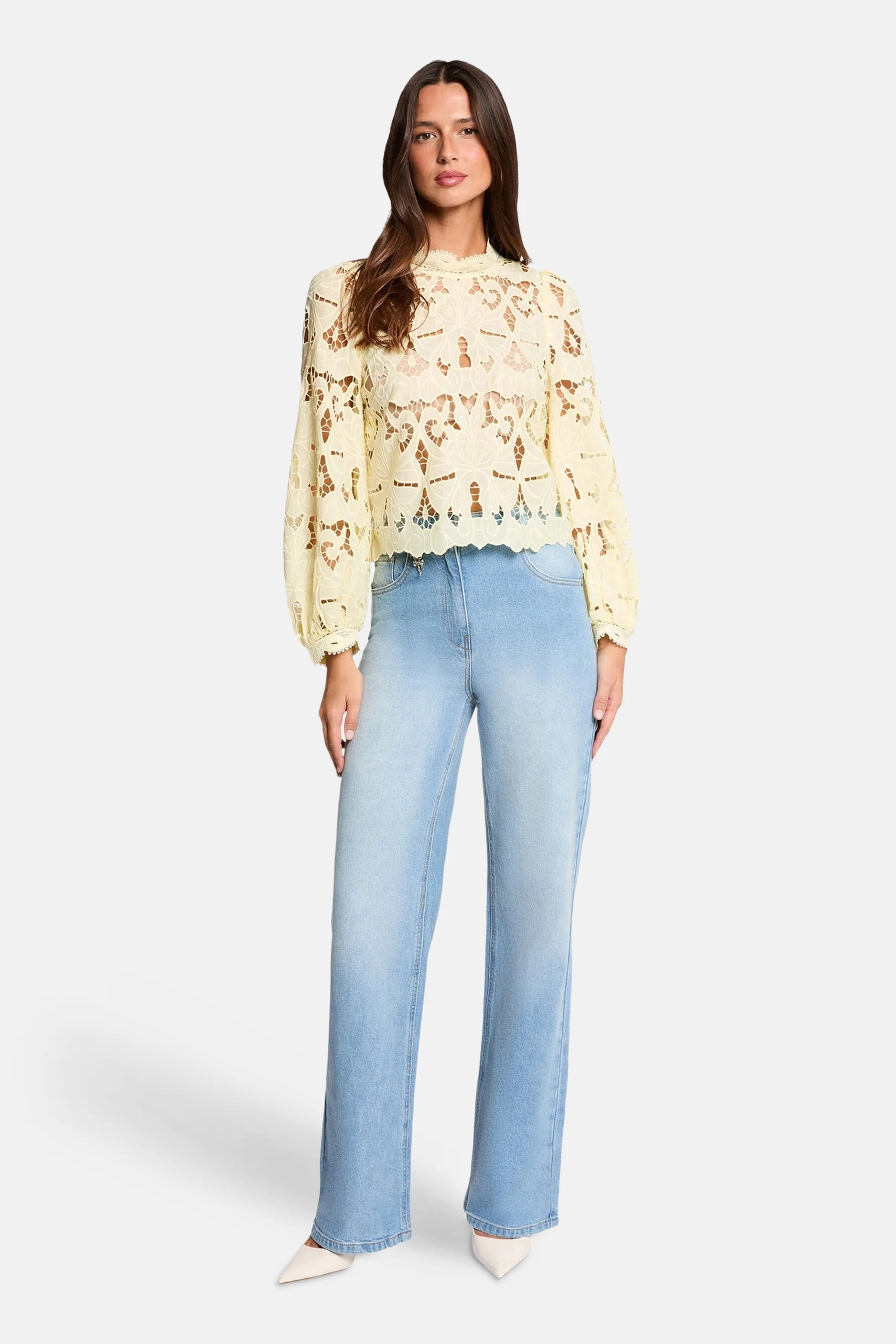 Blouse met lange mouwen - geel - Image 3