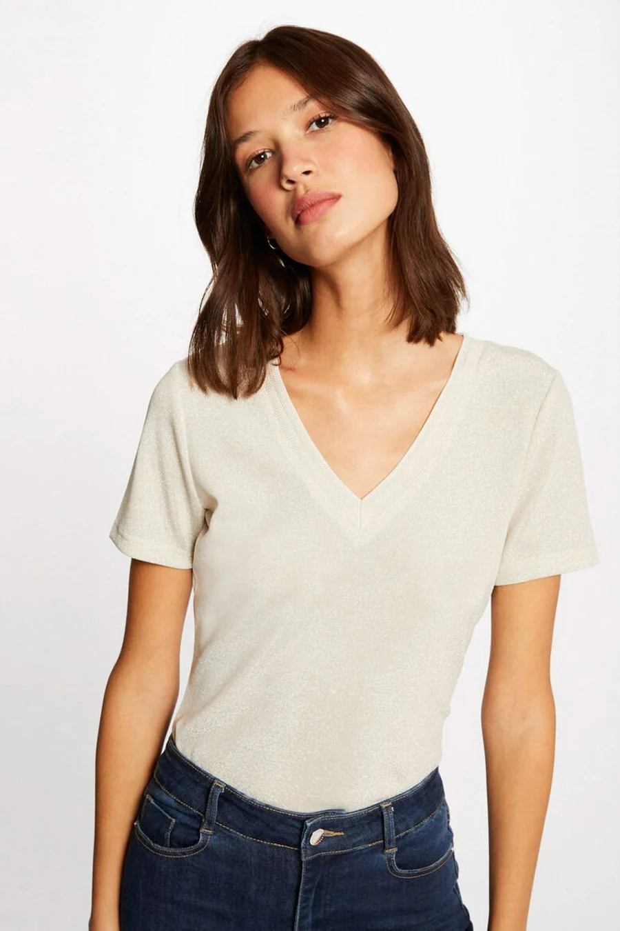 T-shirt met korte mouwen - beige