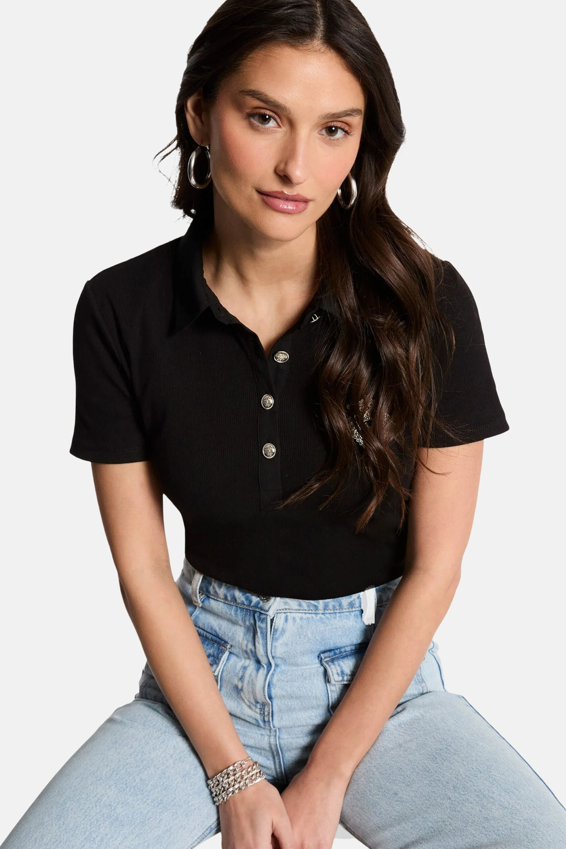 Top (korte mouwen) zwart - Morgan De Toi