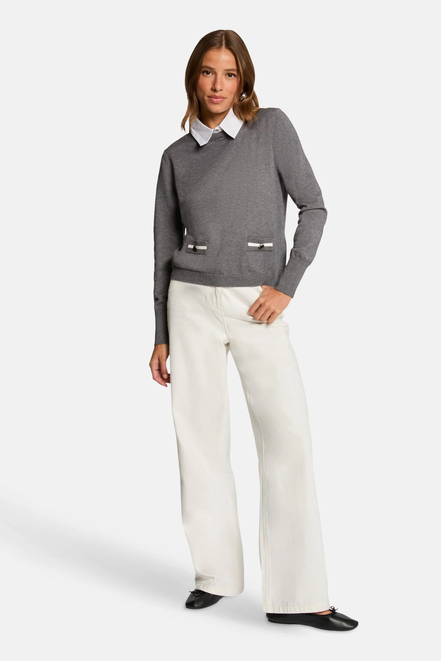 Pull met rolkraag - grijs - Image 2