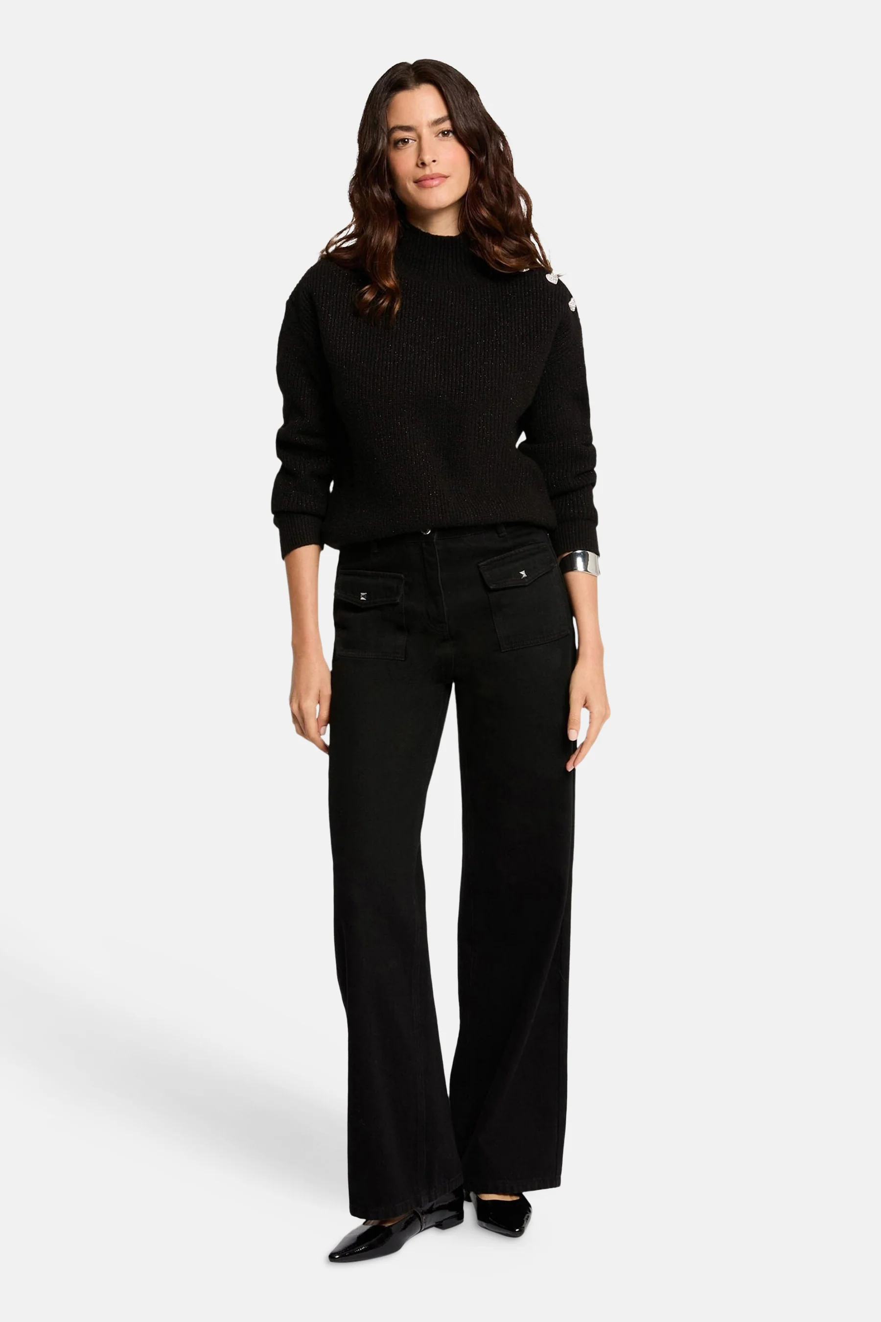 Pull met rolkraag - zwart - Image 2