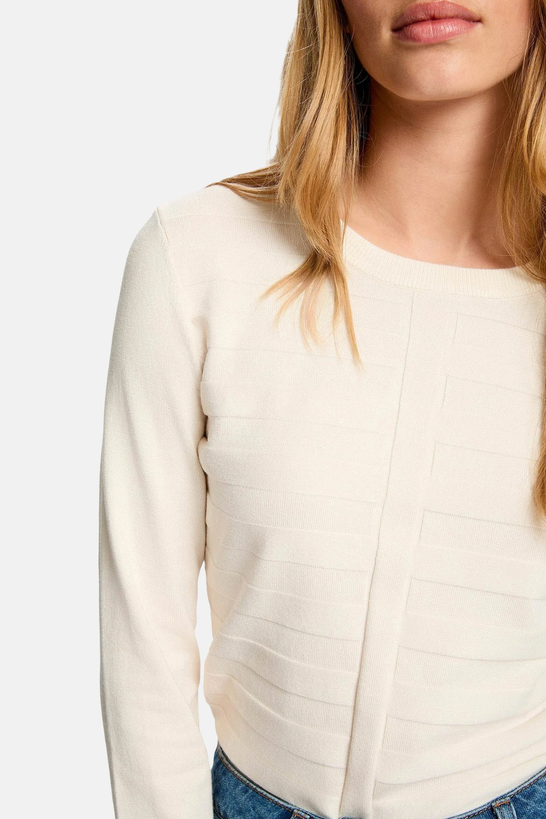 Pull met ronde hals - ecru - Image 3