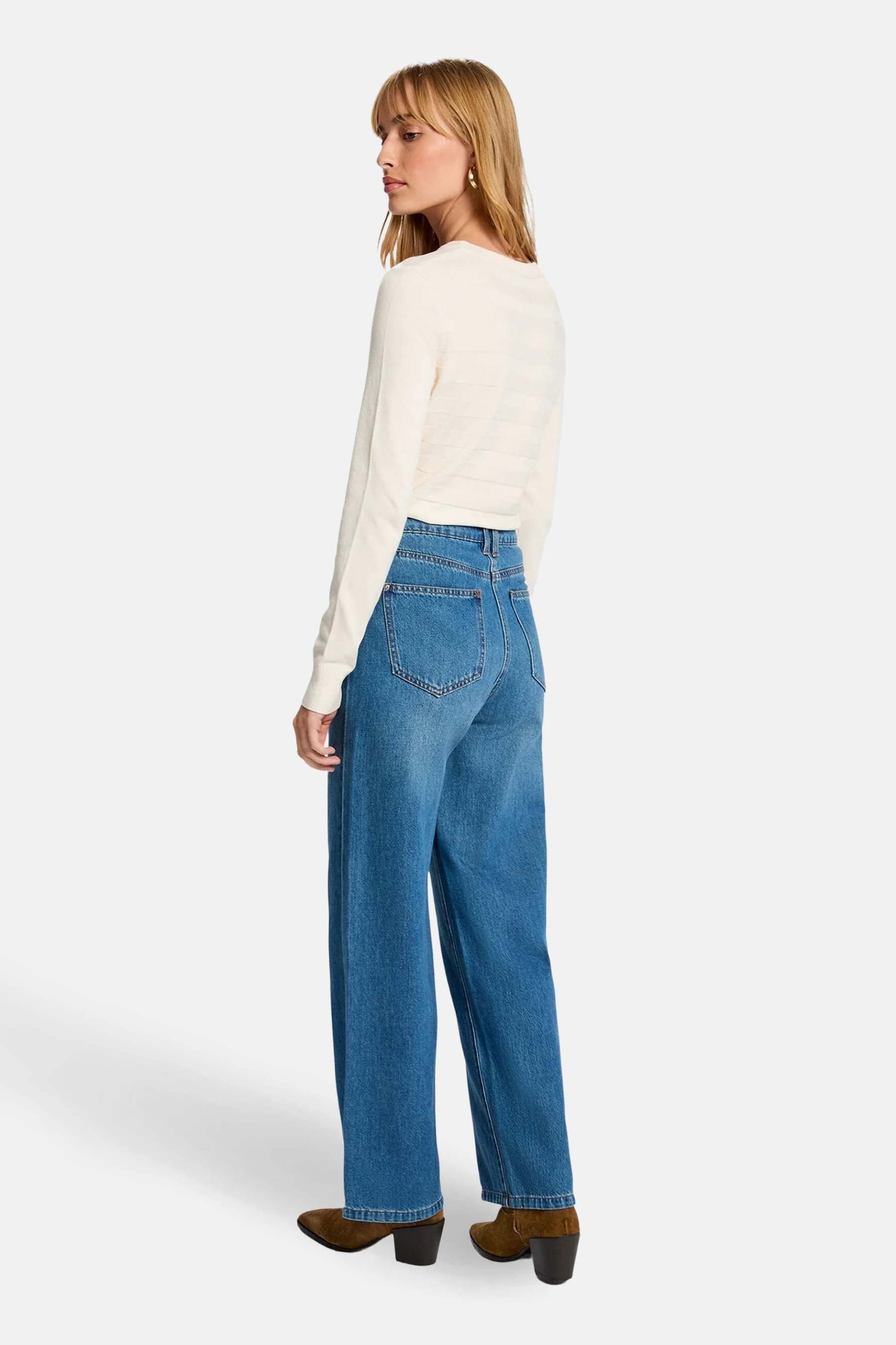 Pull met ronde hals - ecru - Image 4