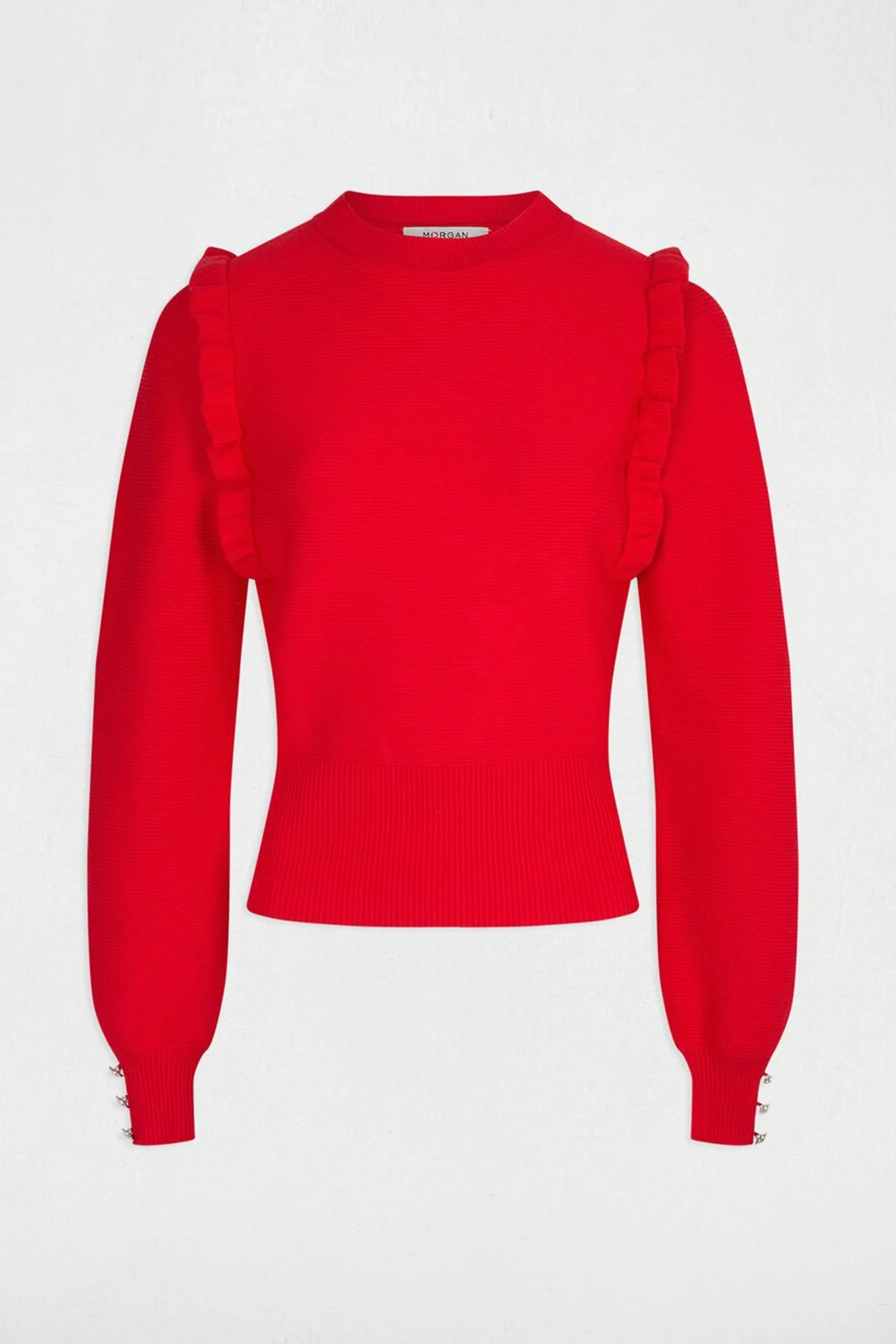 Pull met ronde hals - rood - Image 5