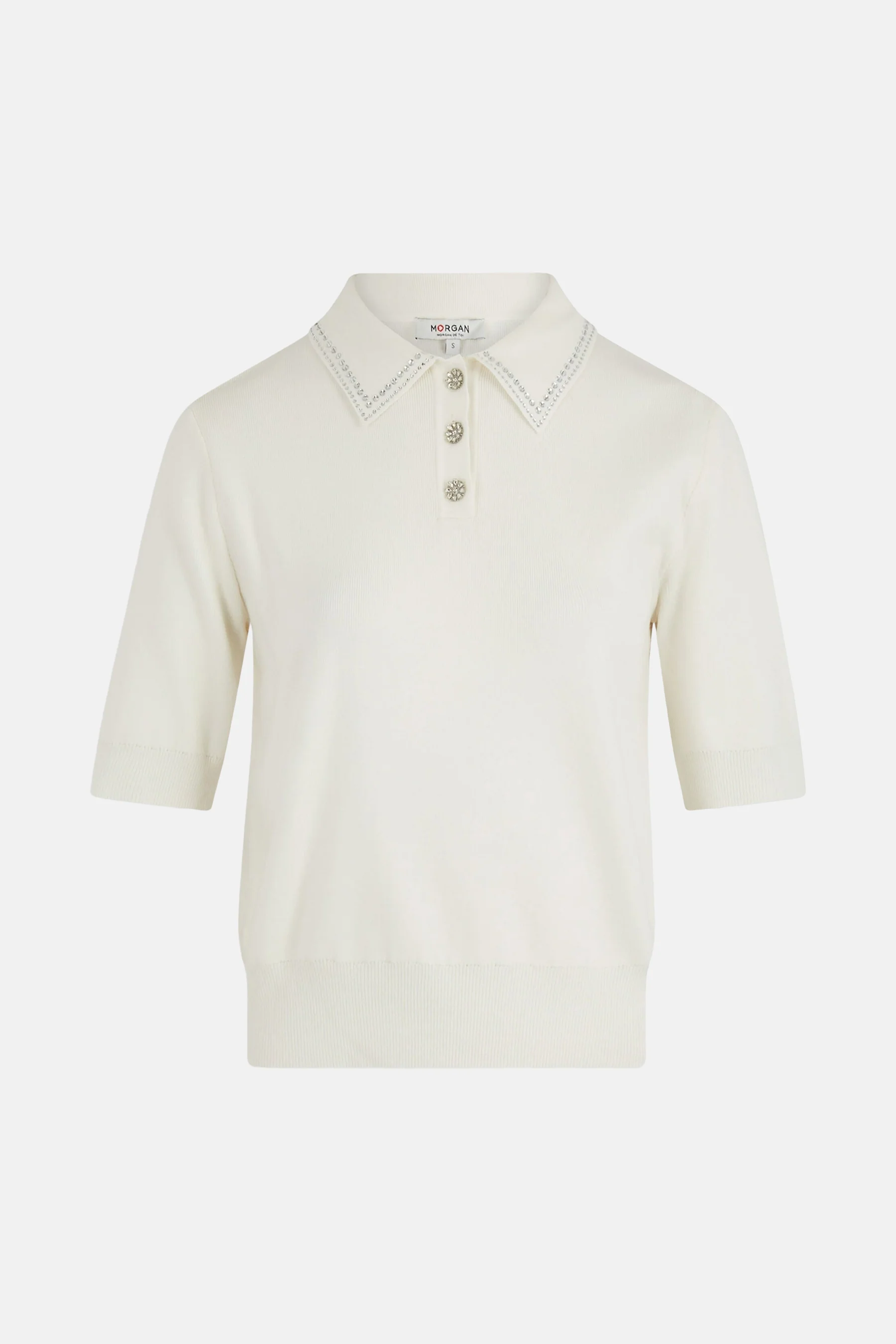 Pull met ronde hals - wit - Image 5
