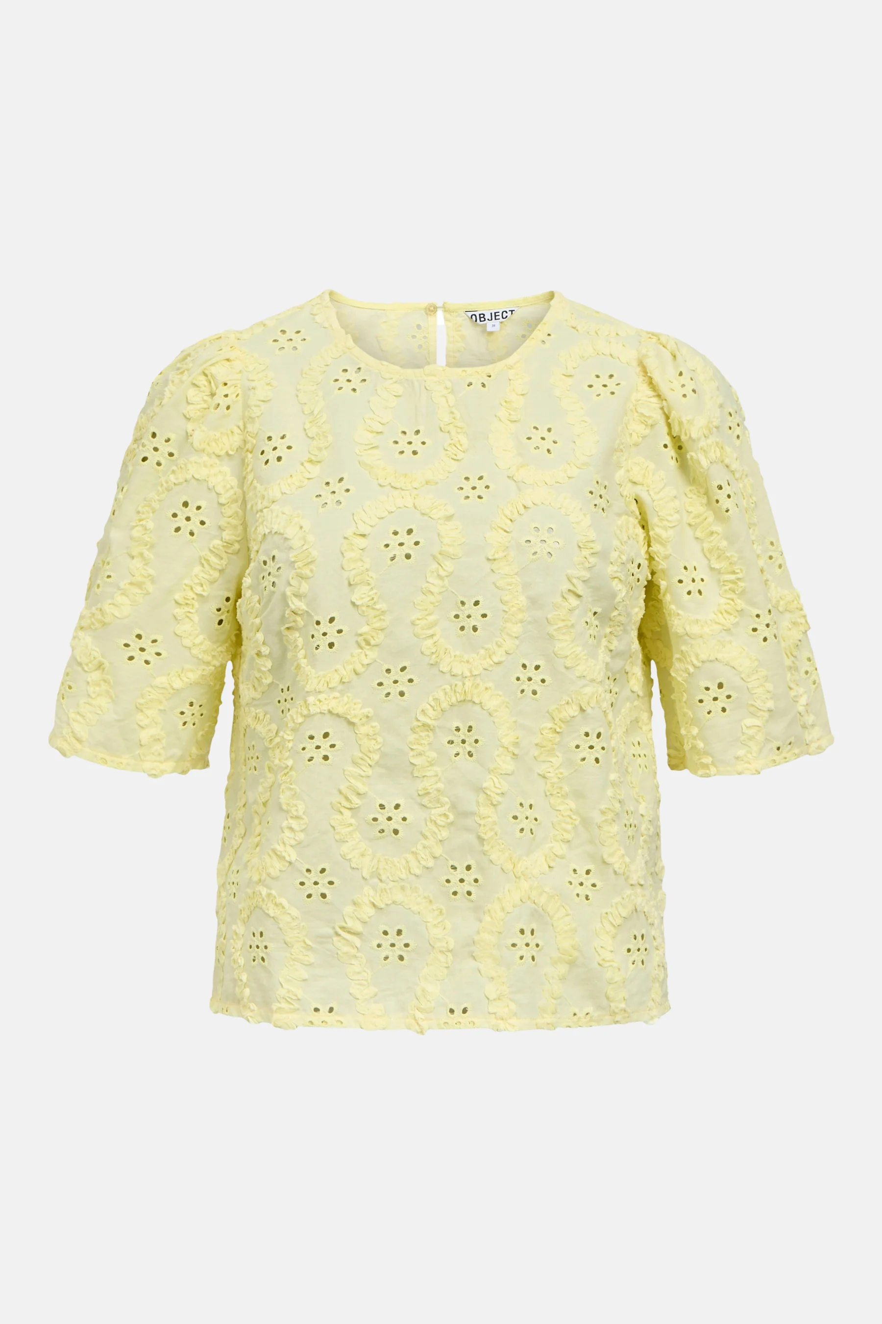 Blouse met korte mouwen - geel