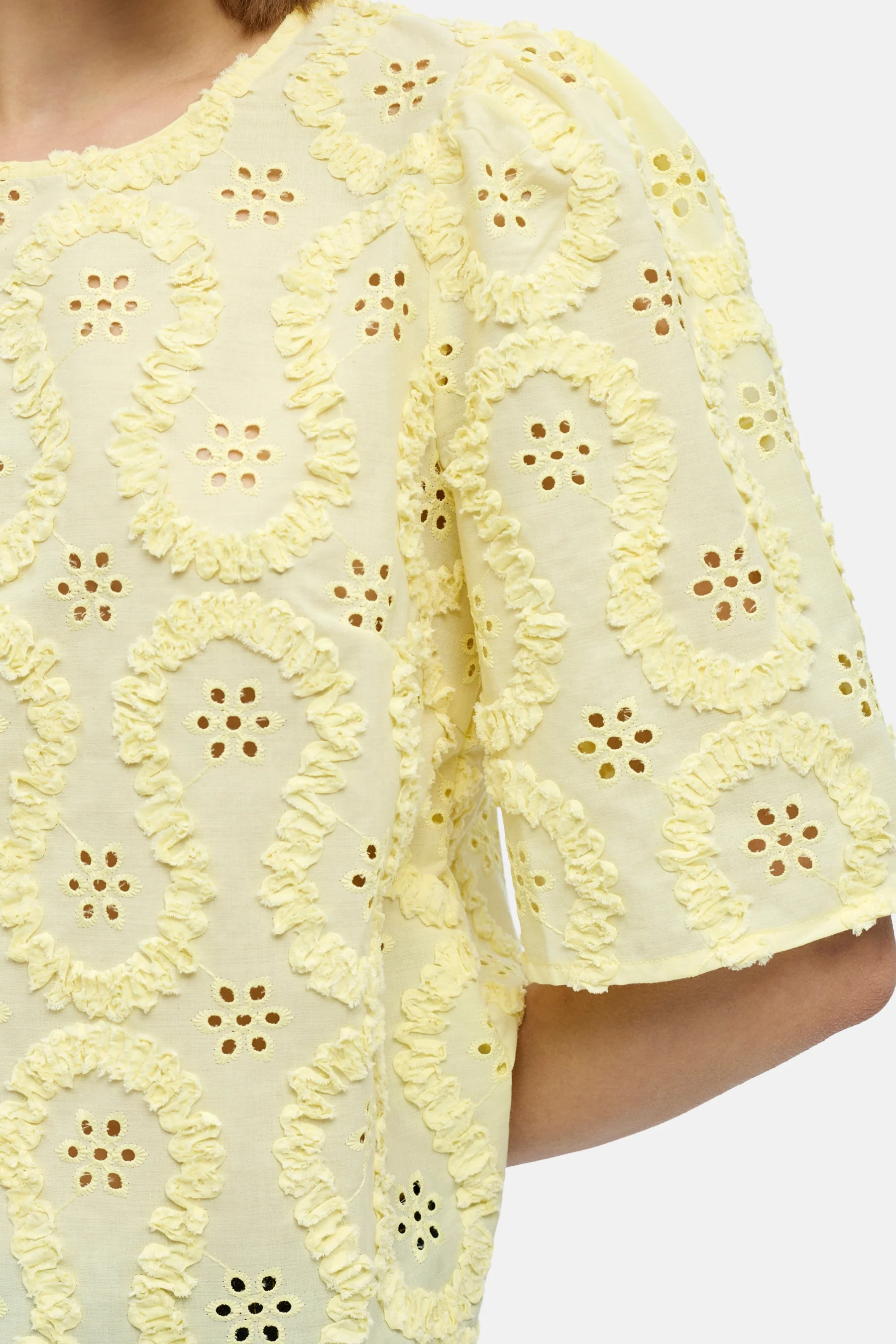 Blouse met korte mouwen - geel - Image 3