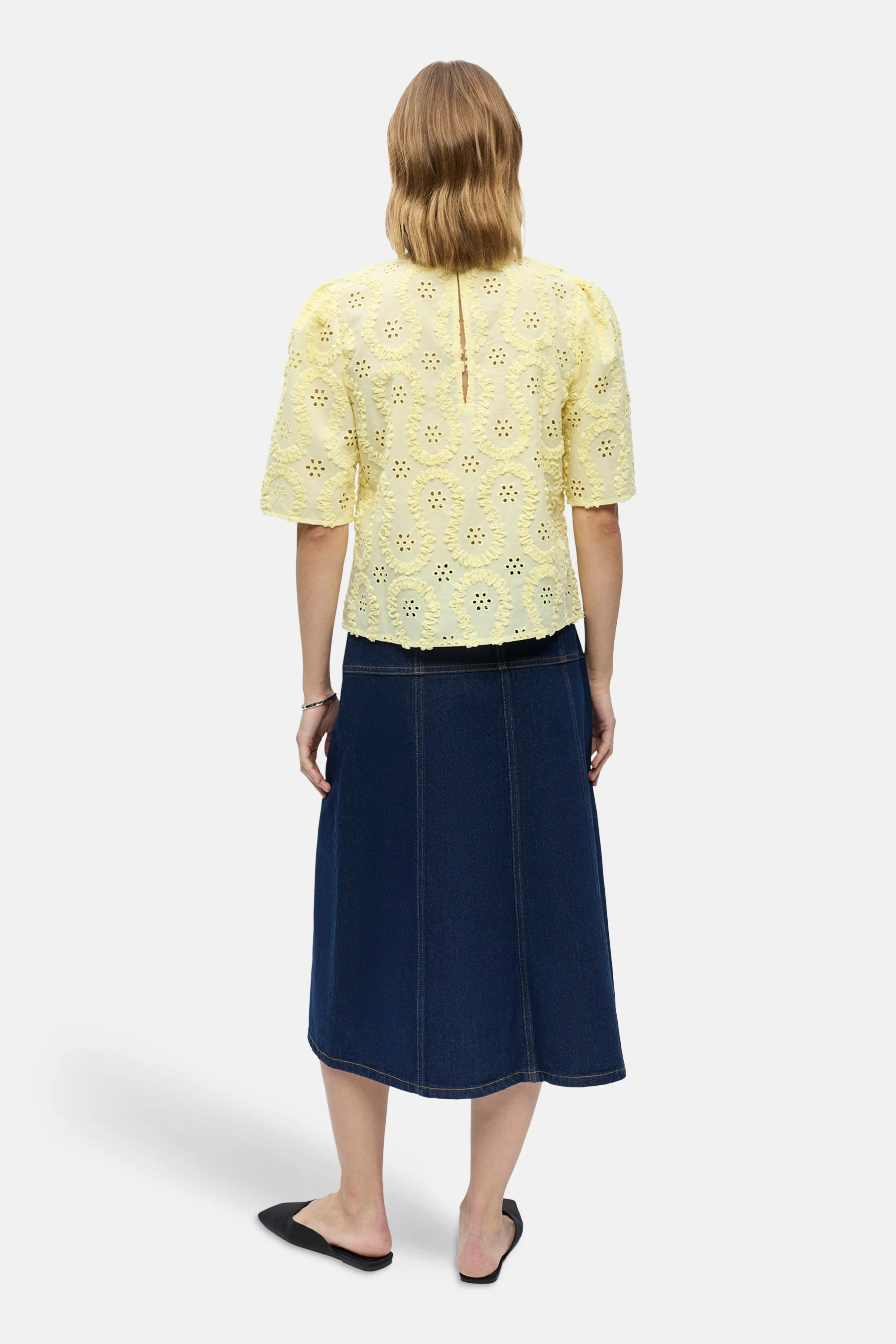 Blouse met korte mouwen - geel - Image 5
