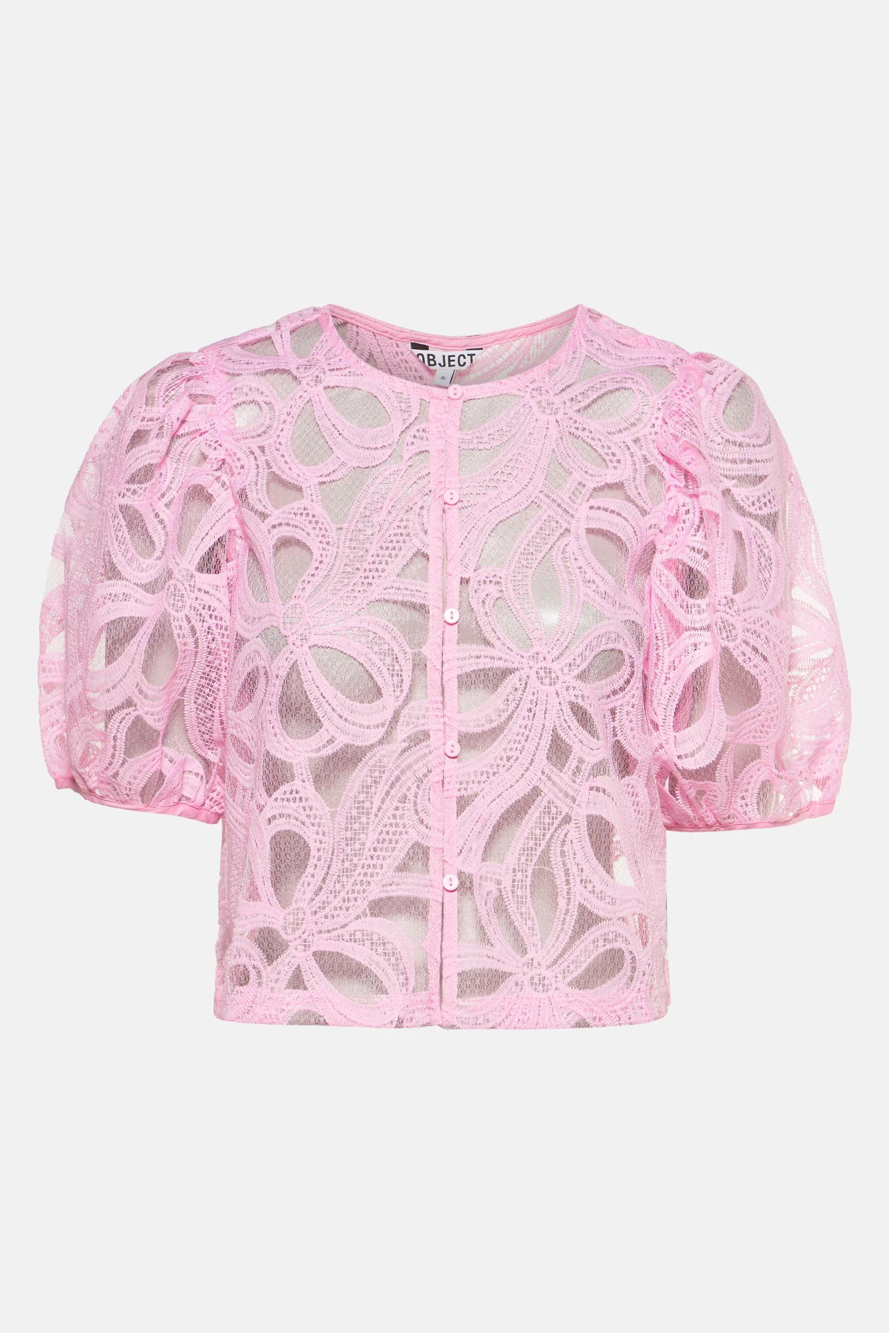 Blouse met korte mouwen - roze