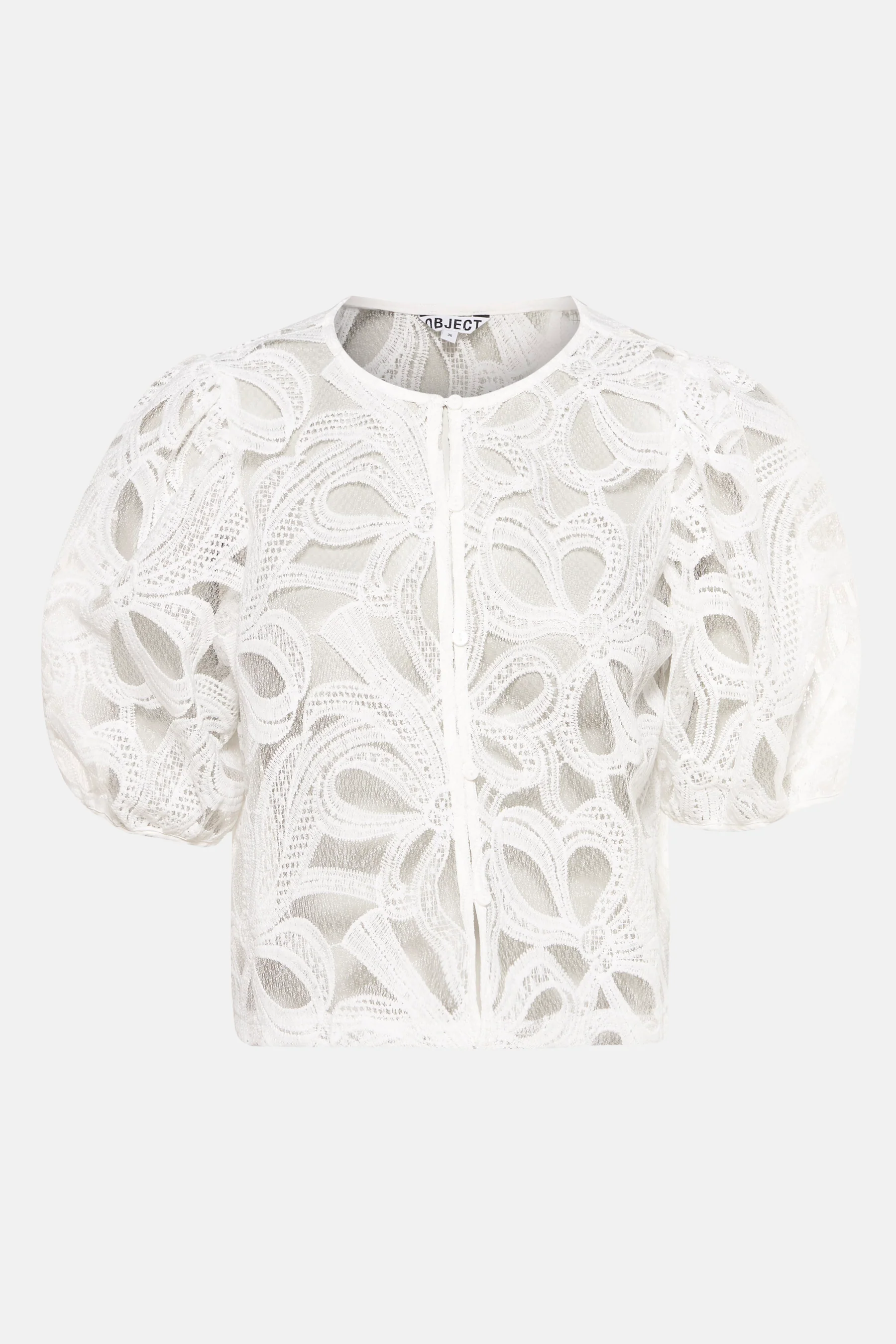 Blouse met korte mouwen - wit