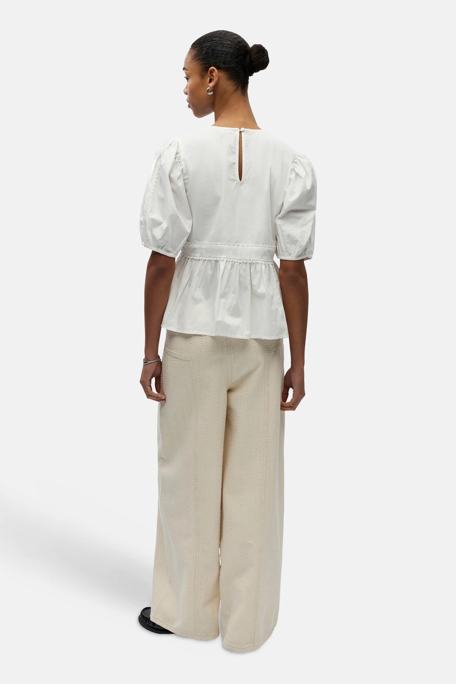 Blouse met korte mouwen - wit - Image 2
