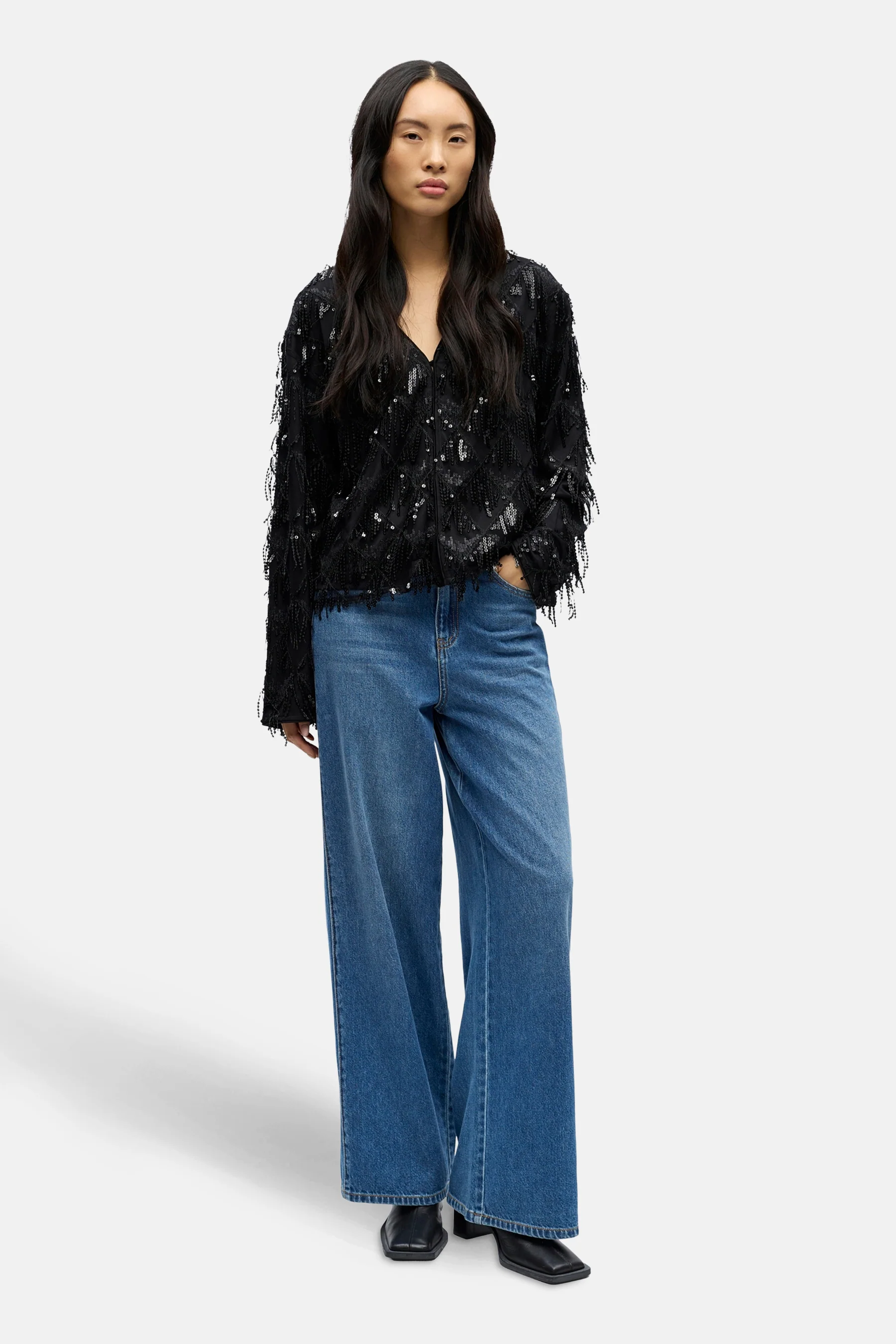 Blouse met lange mouwen - zwart - Image 2
