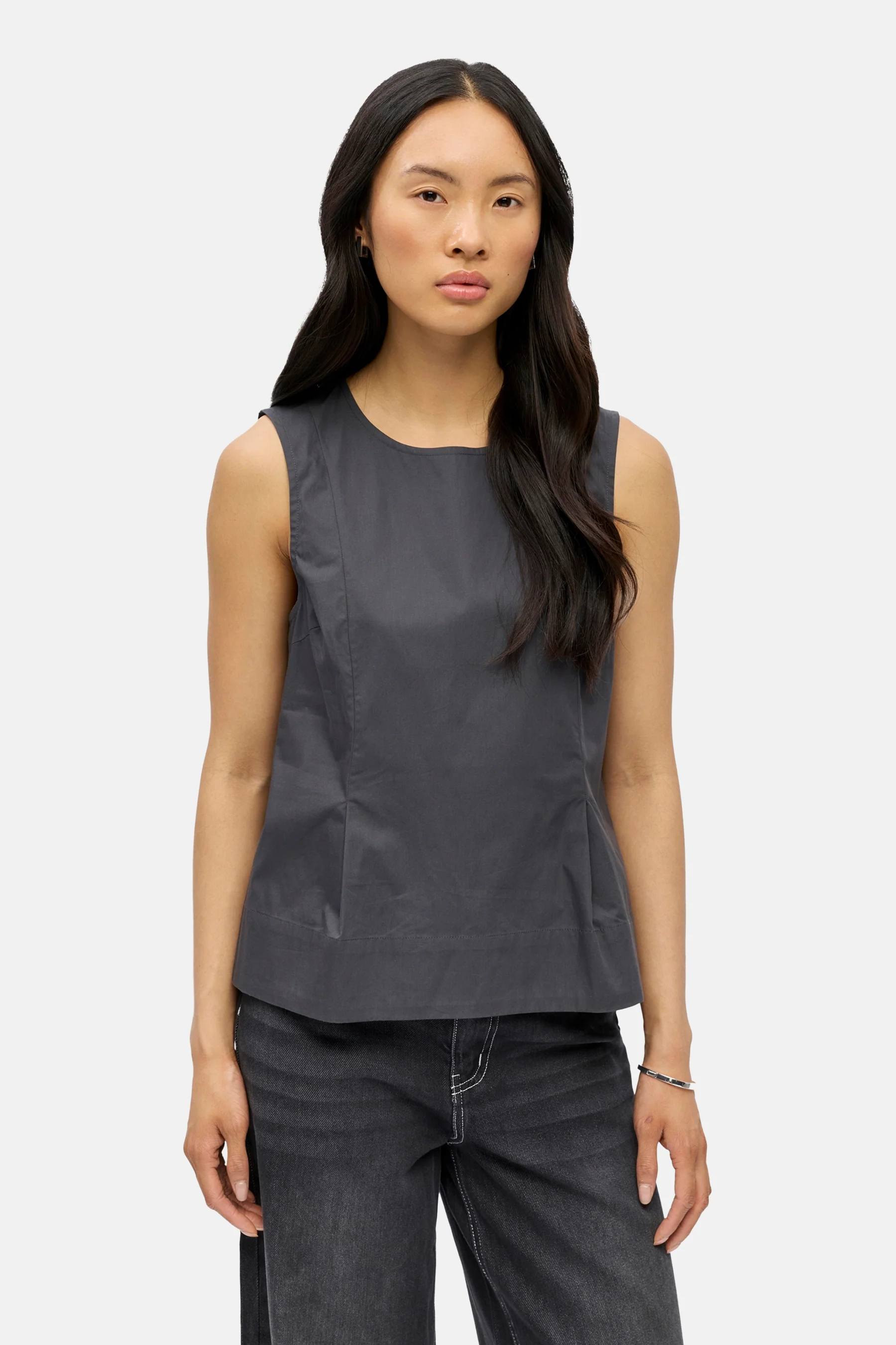 Blouse zonder mouwen - grijs