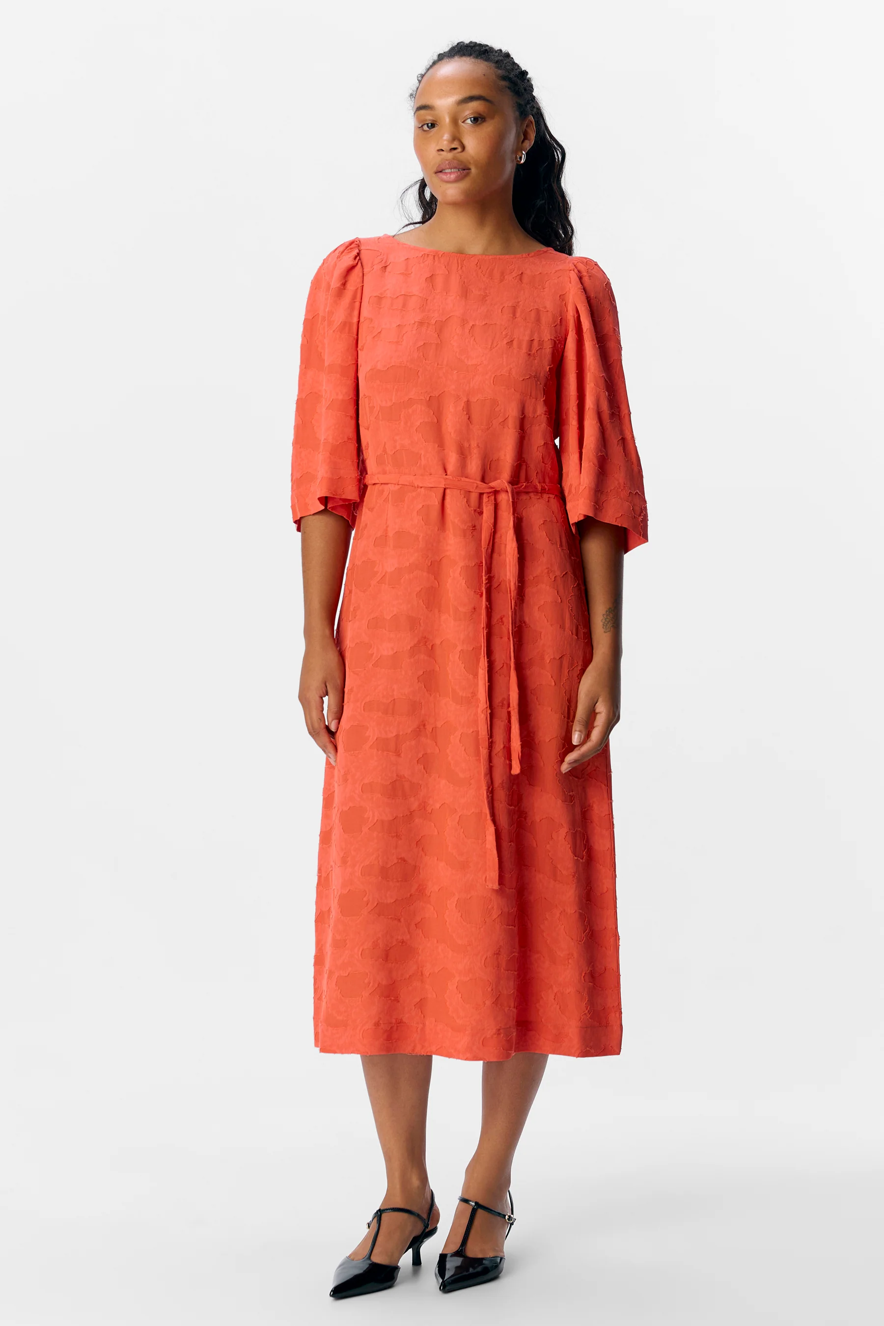 Kleedje met korte mouwen - oranje