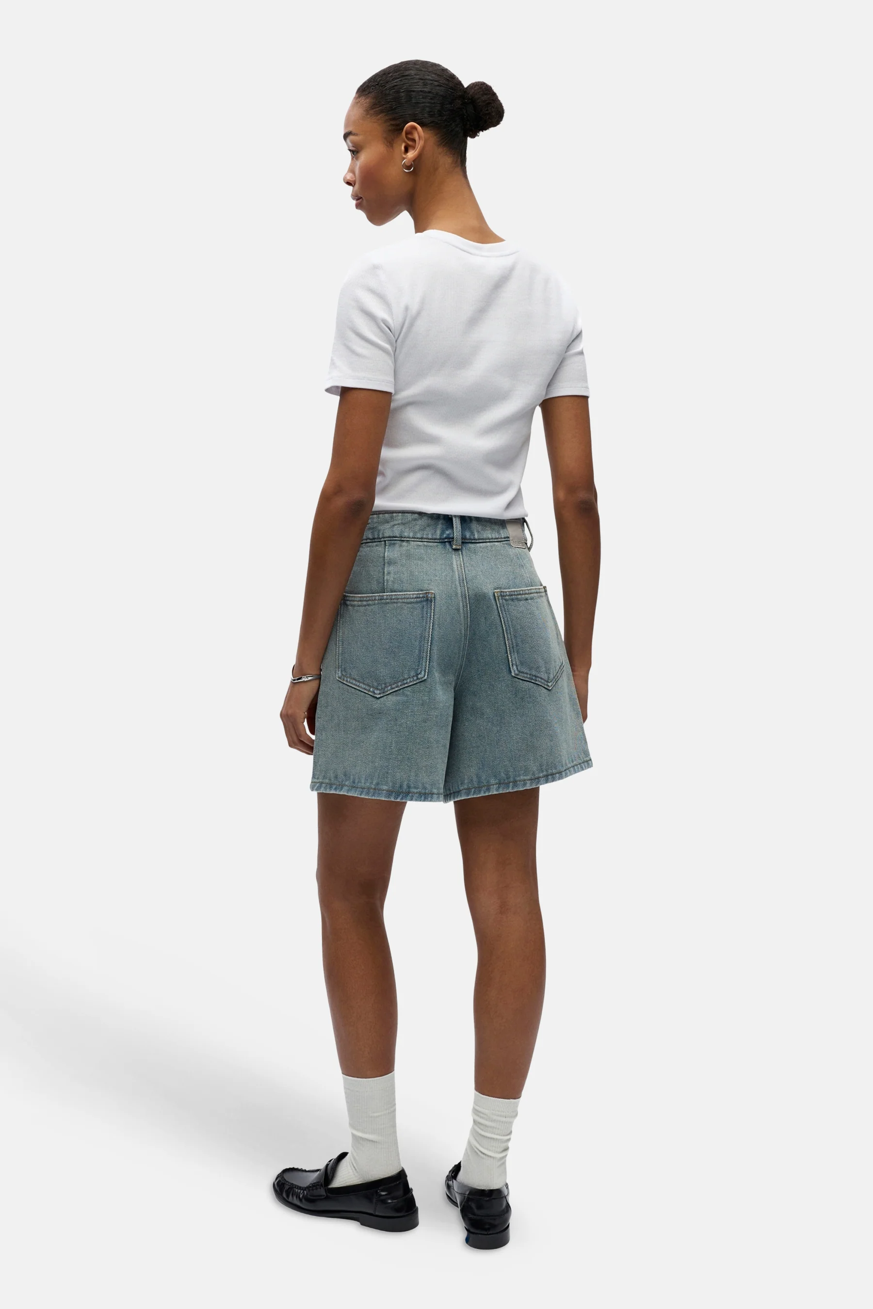 Short - light blue denim - Image 3