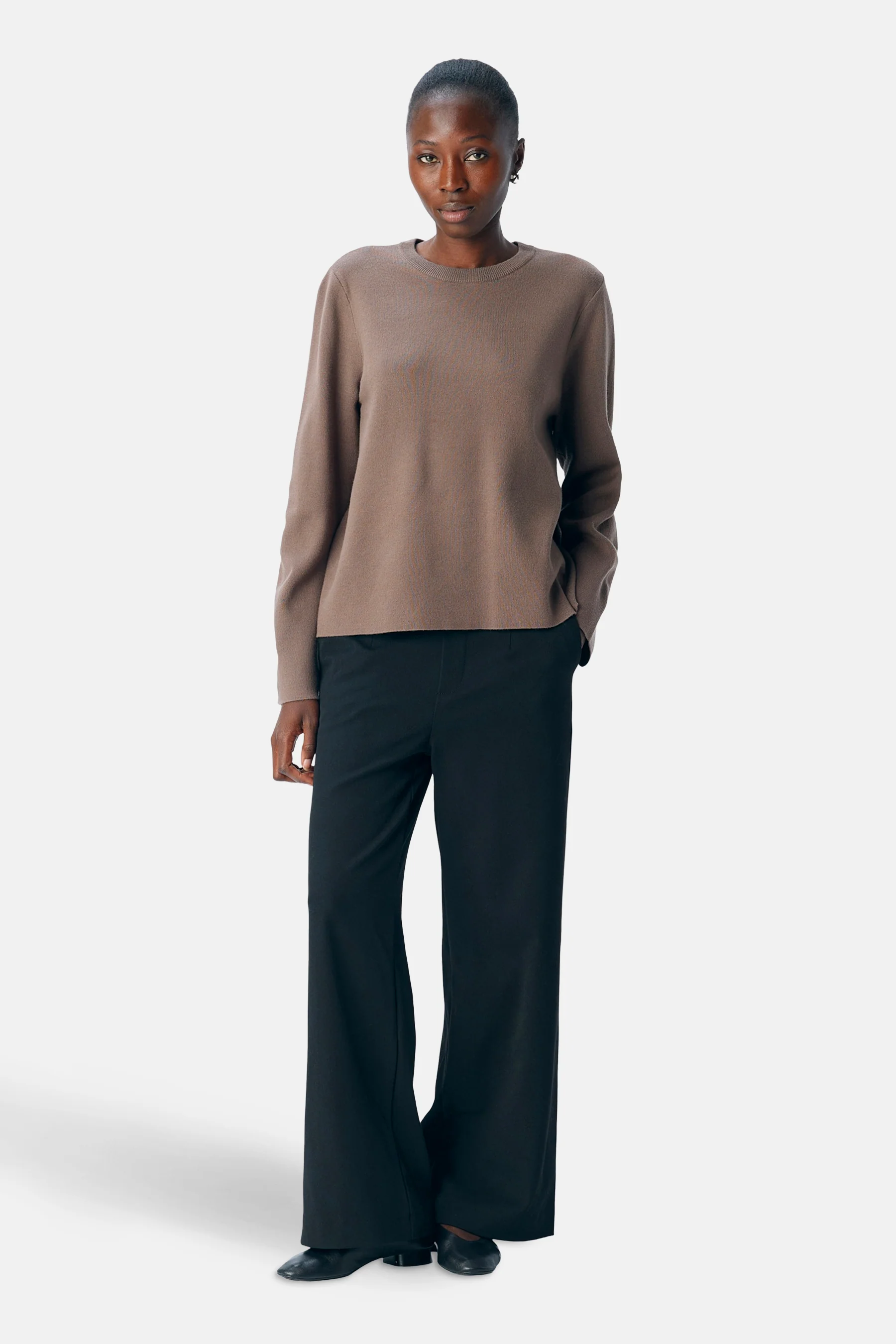 Pull met ronde hals - bruin - Image 2
