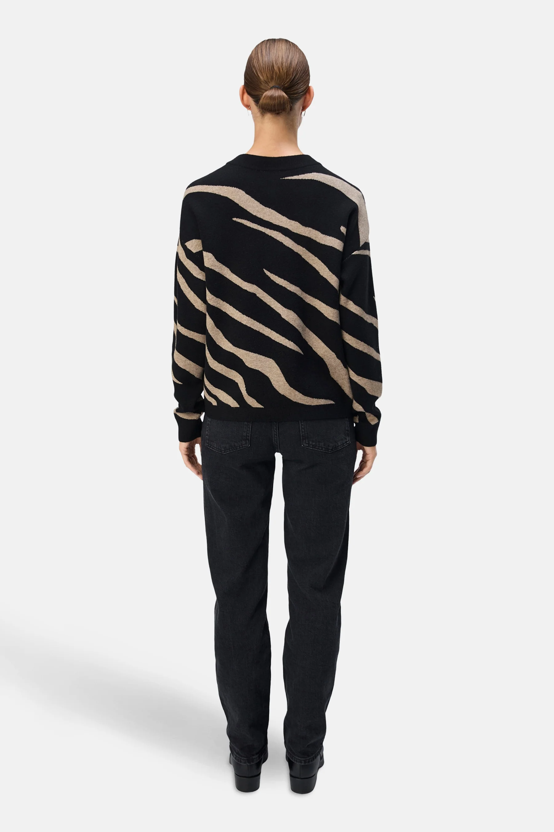 Pull met ronde hals - zwart - Image 3
