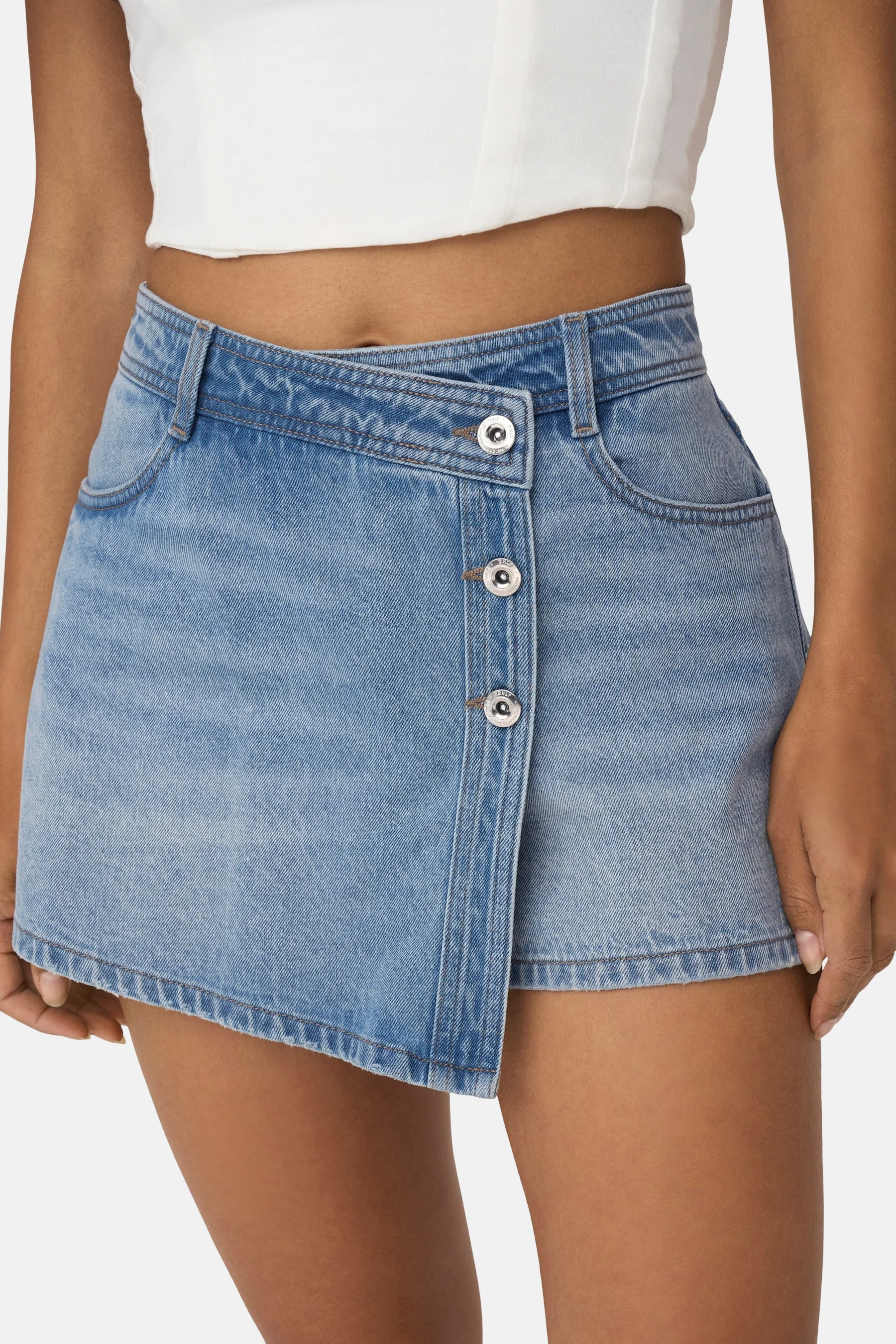 Short - light blue denim - Image 4