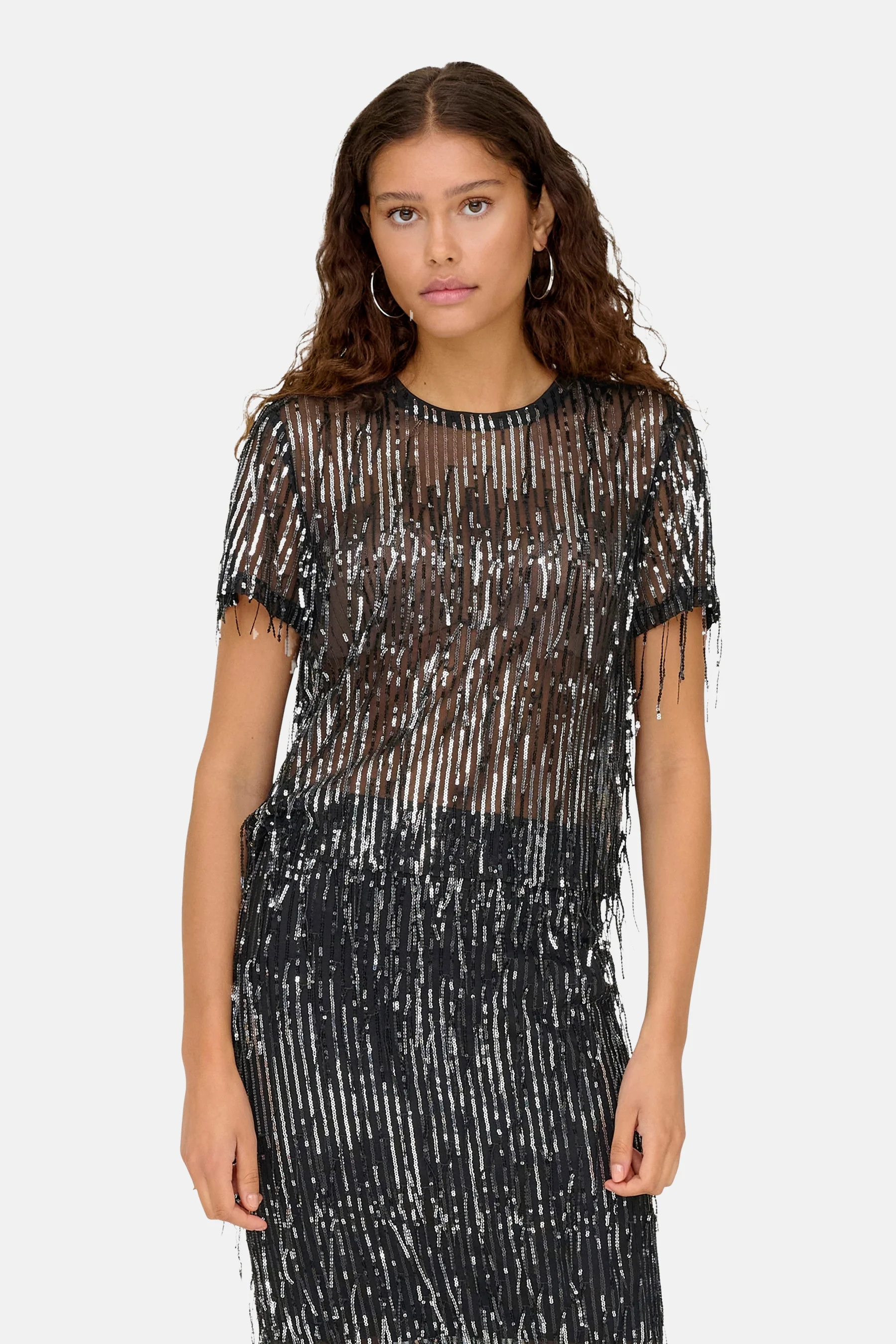 Blouse met korte mouwen - zwart