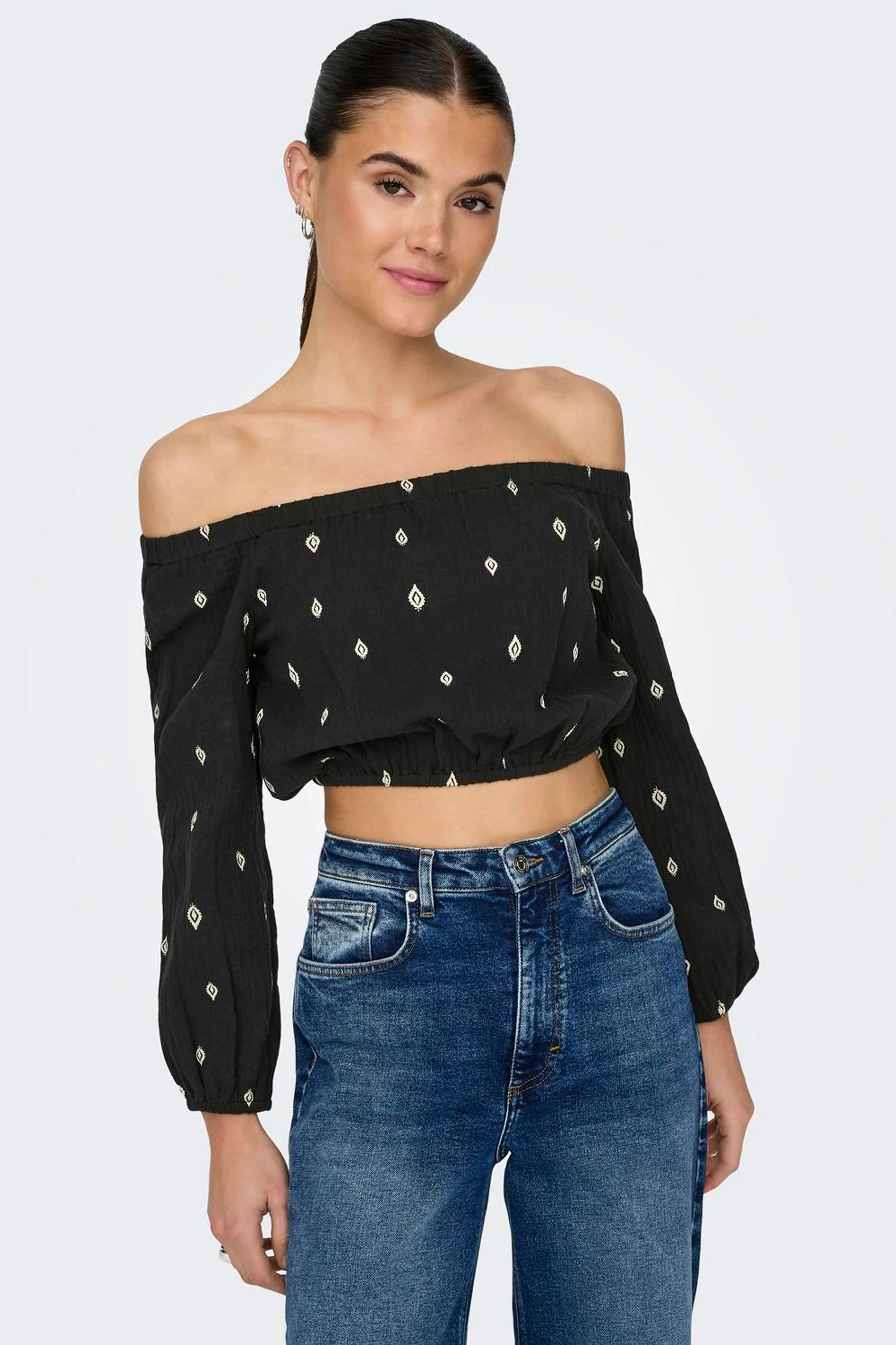 Blouse met lange mouwen - zwart - Image 3