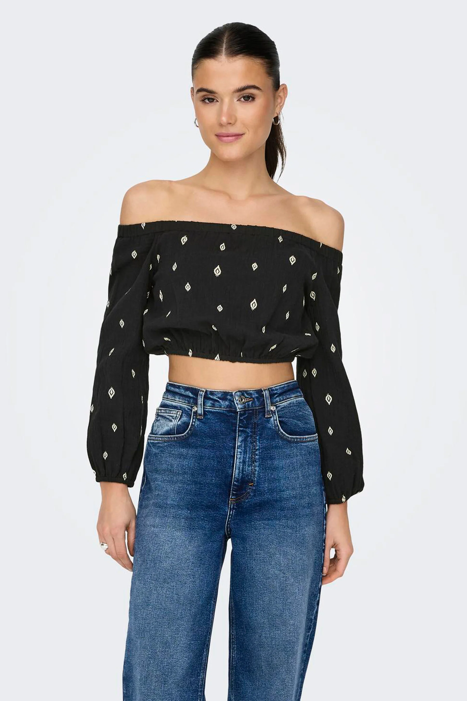 Blouse met lange mouwen - zwart - Image 6