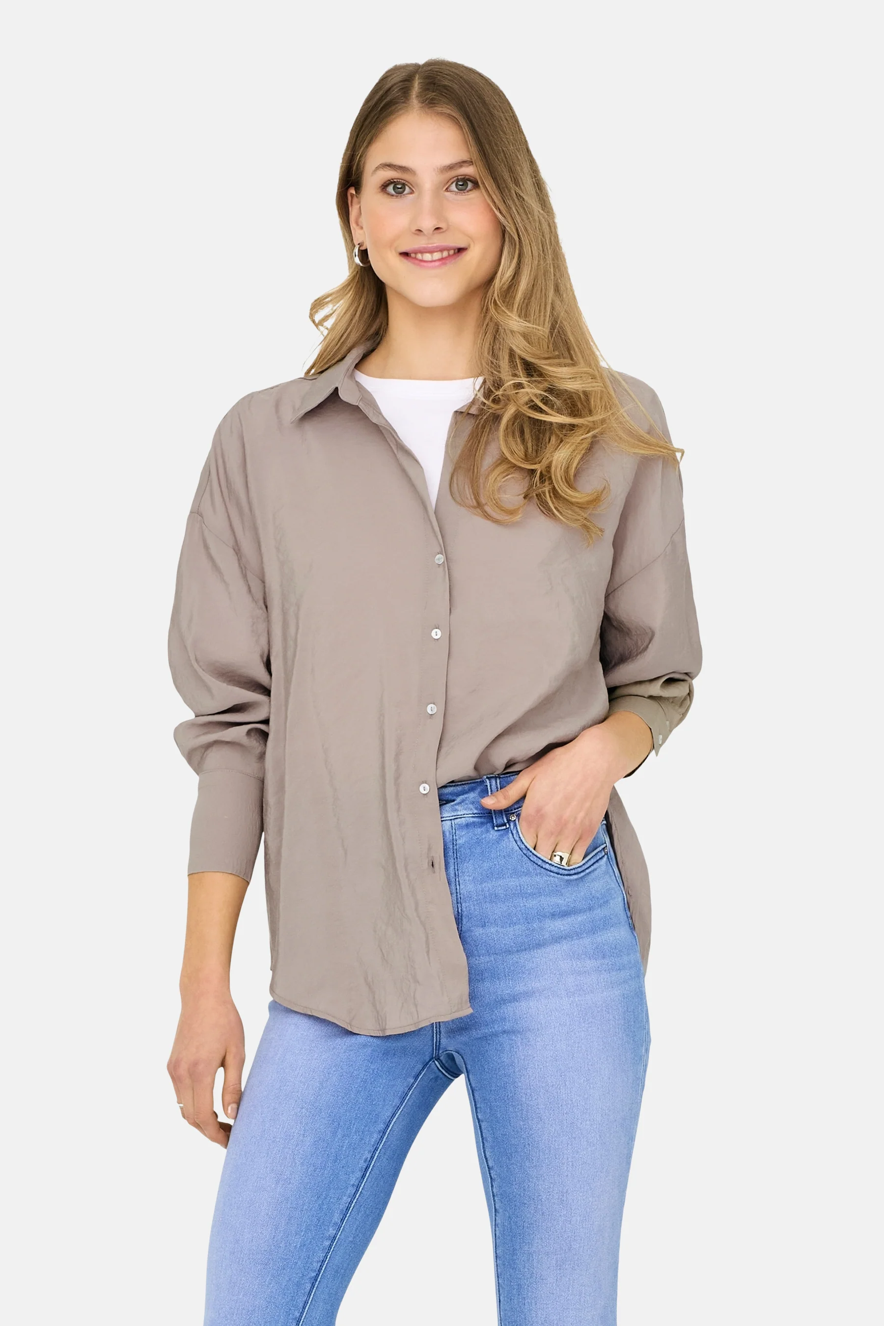 Hemd met lange mouwen - beige