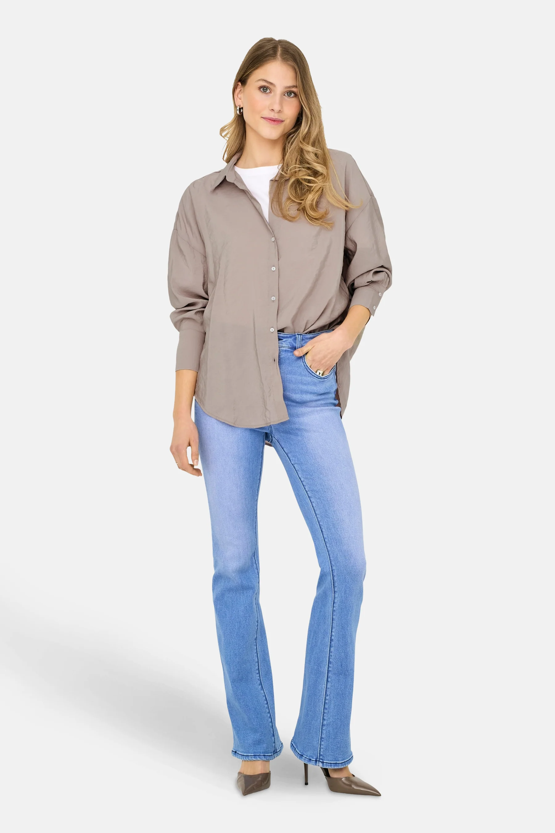 Hemd met lange mouwen - beige - Image 2