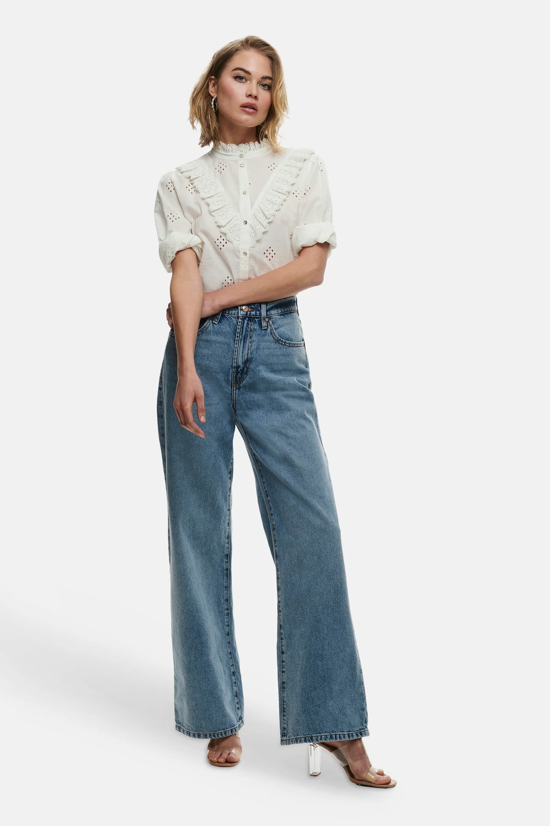 Wide jeans - light blue denim - Image 5