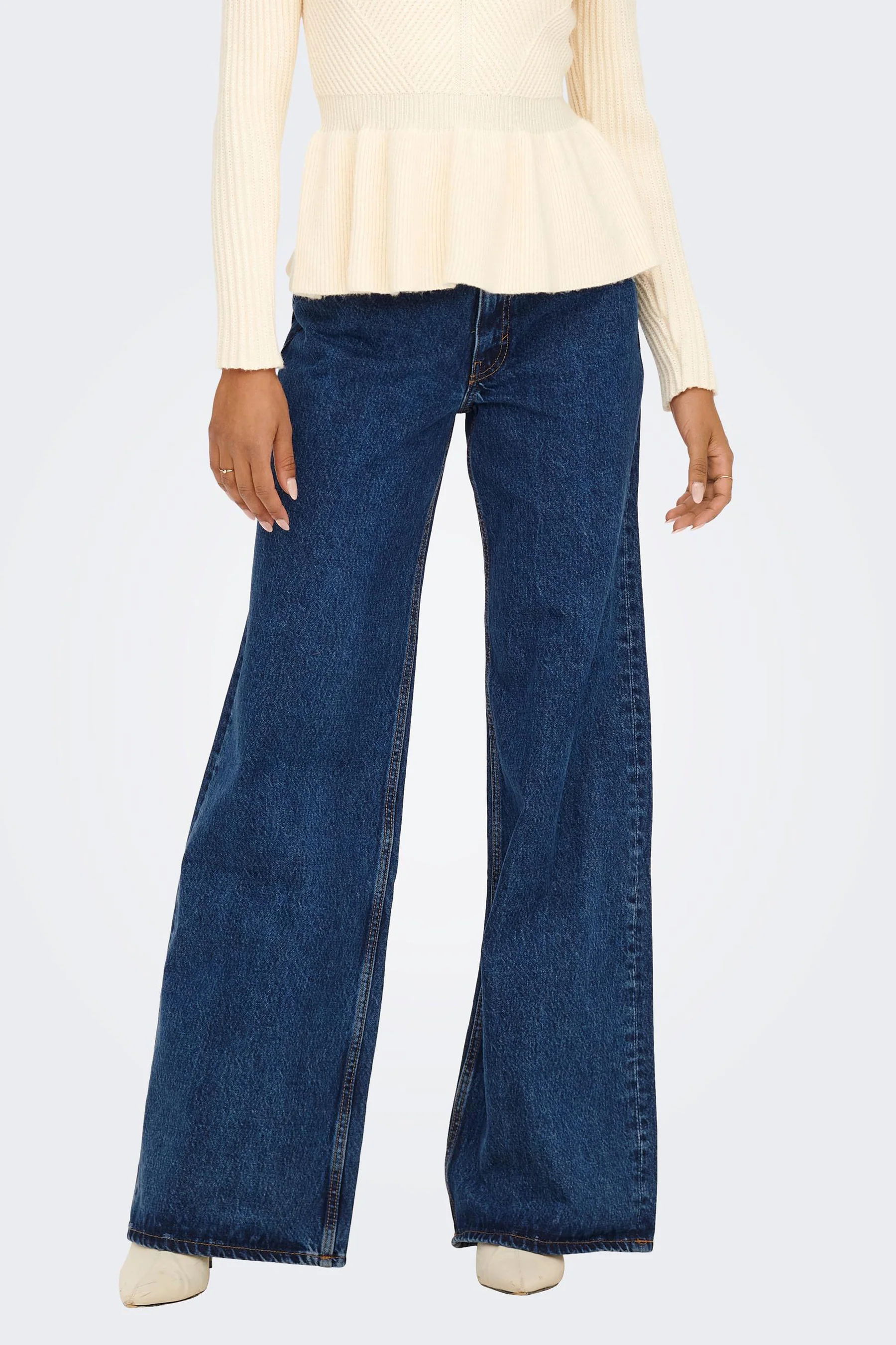 Wide jeans - mid blue denim