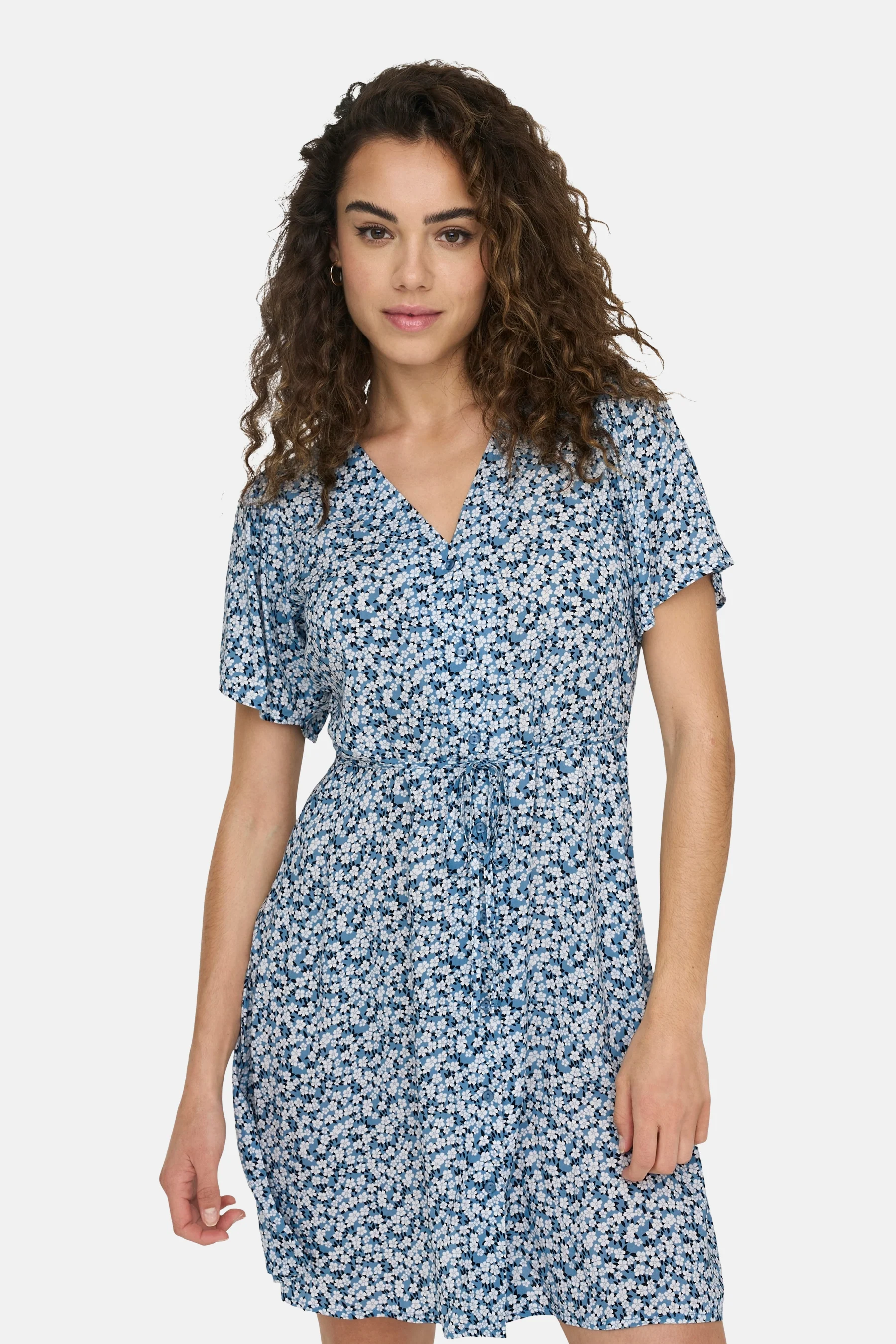 Kleedje met korte mouwen - blauw - Image 4