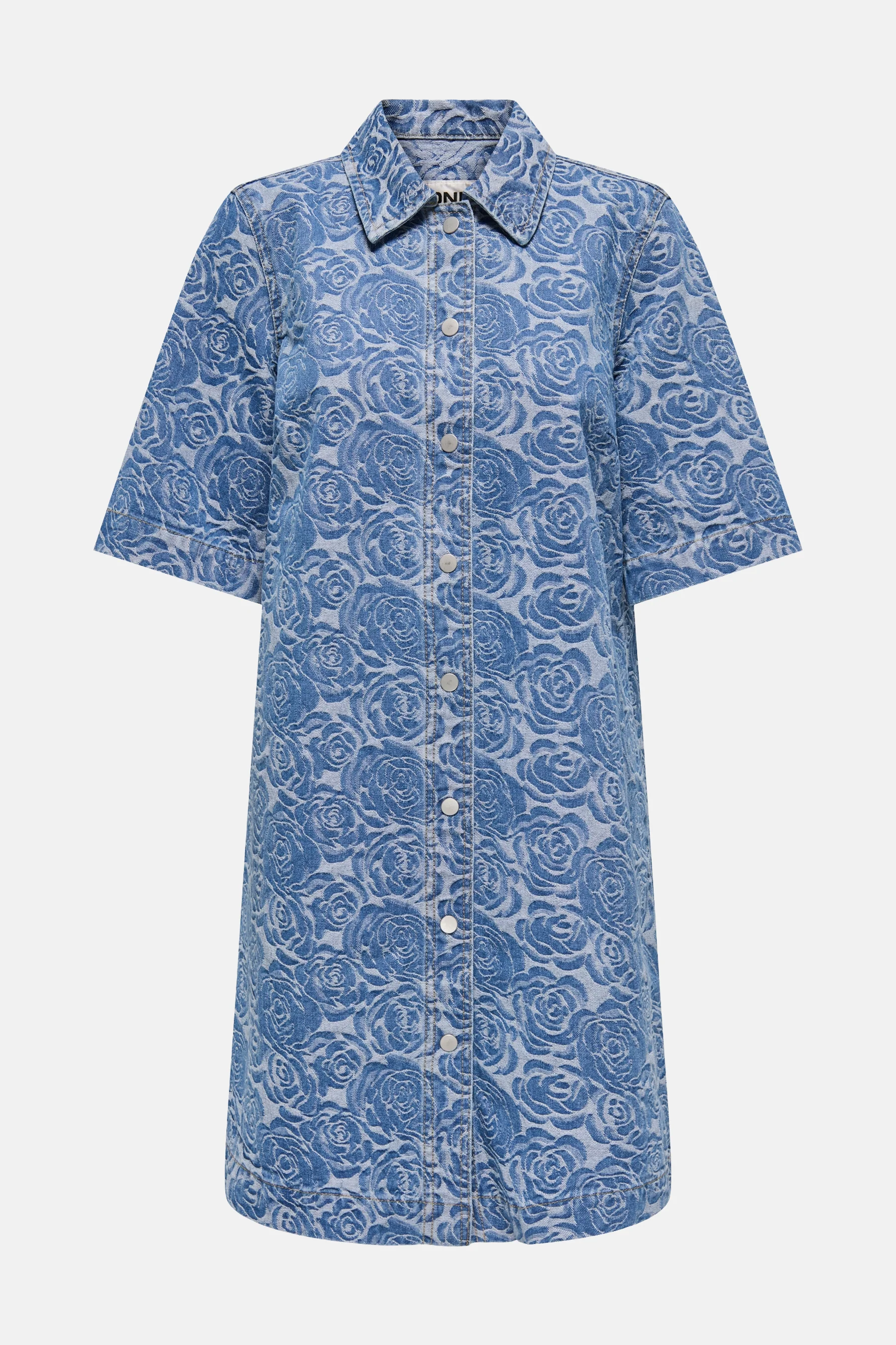 Kleedje met korte mouwen - mid blue denim