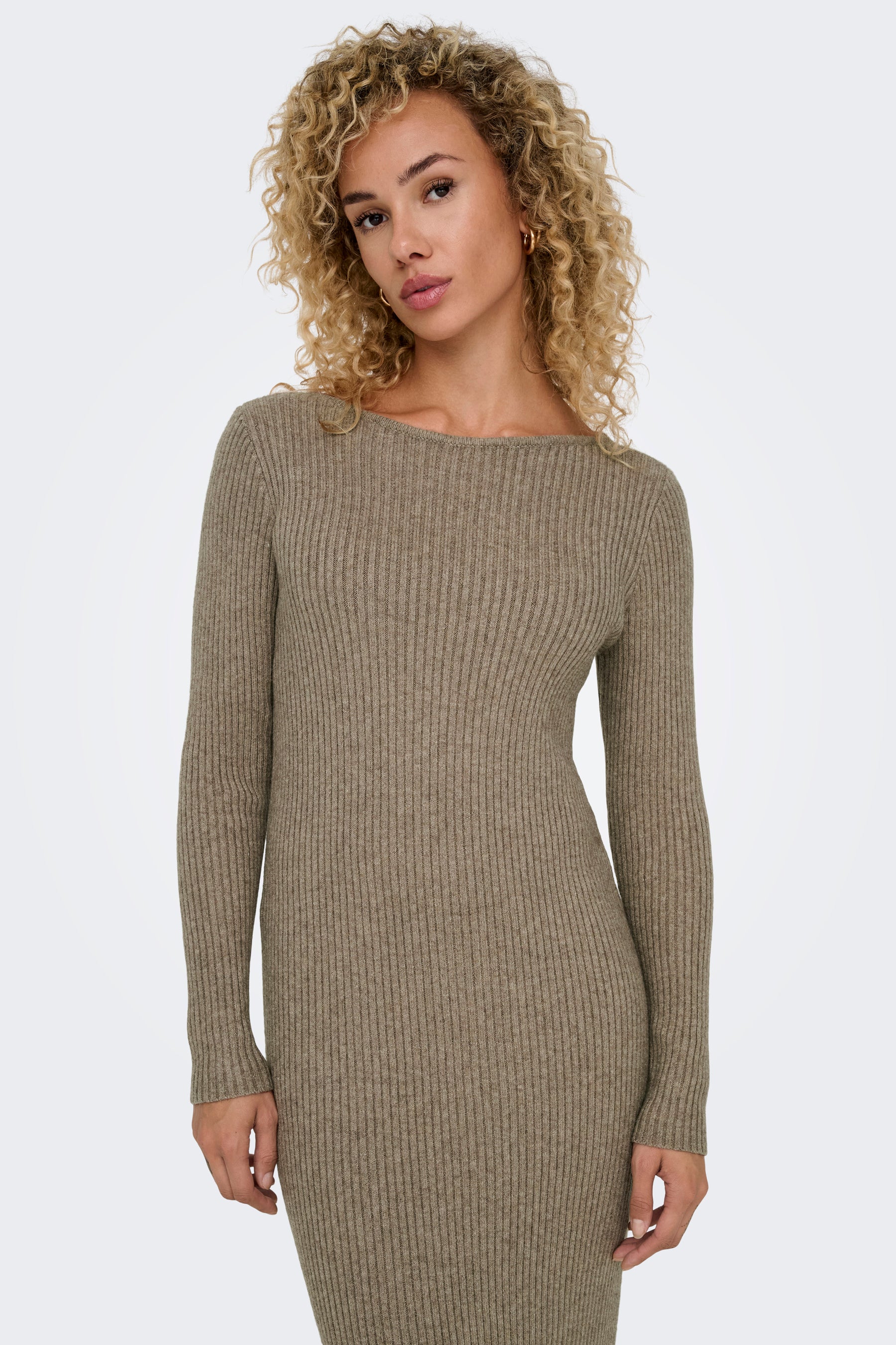 Kleedje met lange mouwen - beige - Image 4