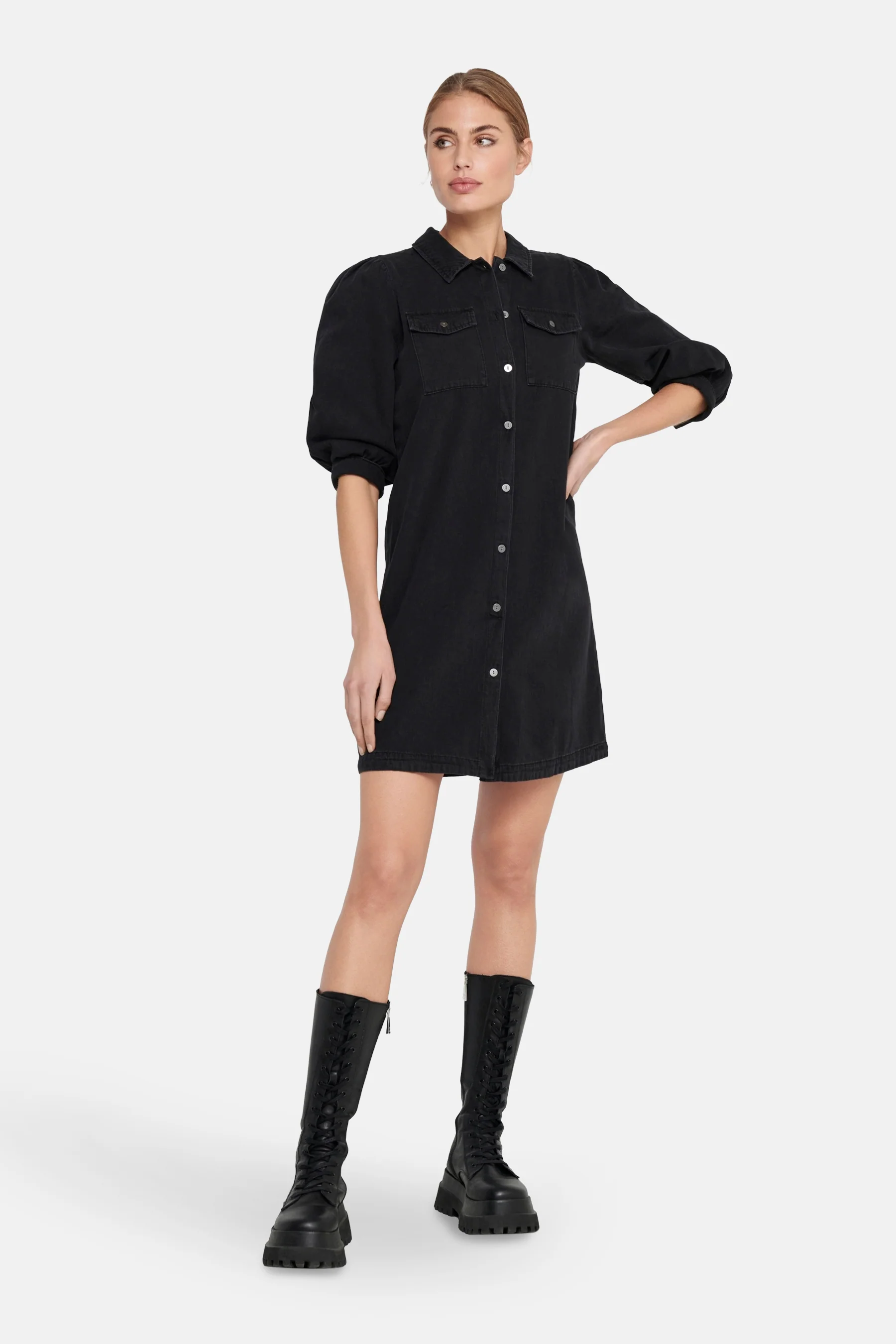 Kort kleedje - denim - Image 2