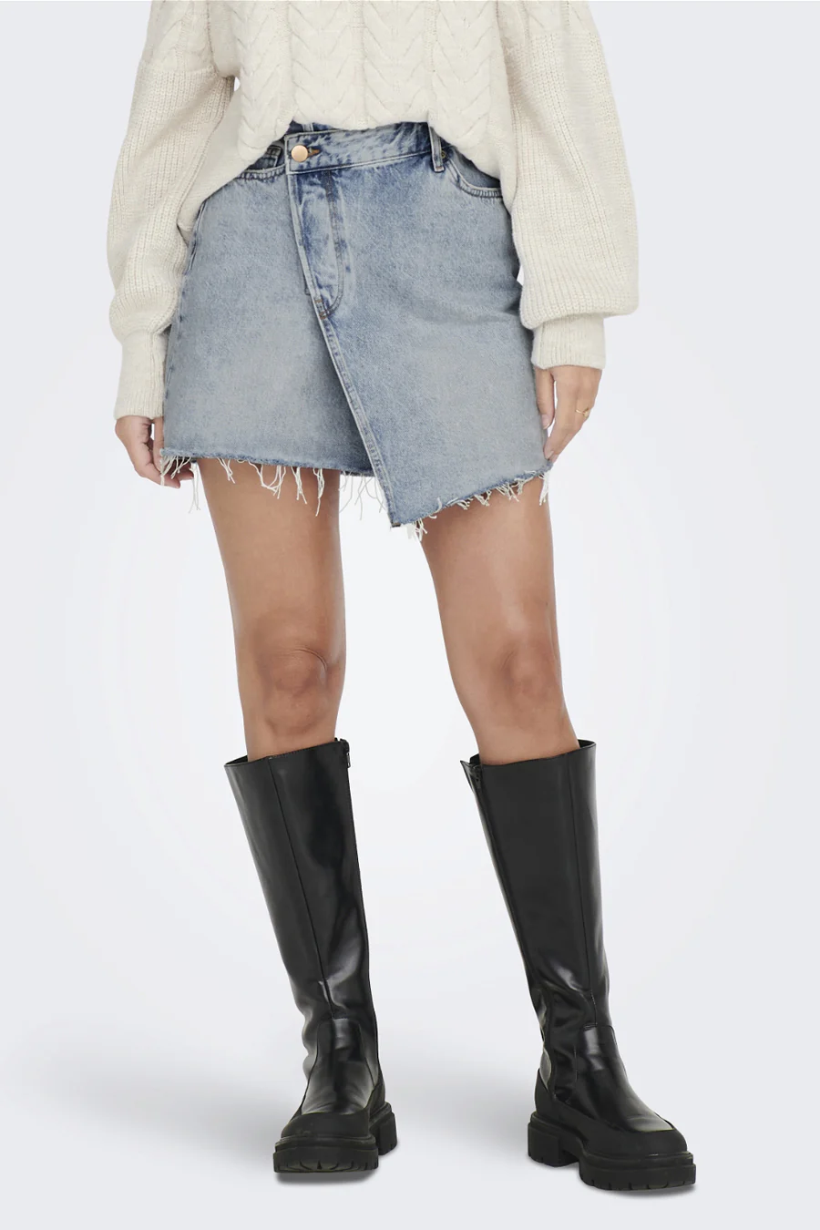 Korte rok - light blue denim