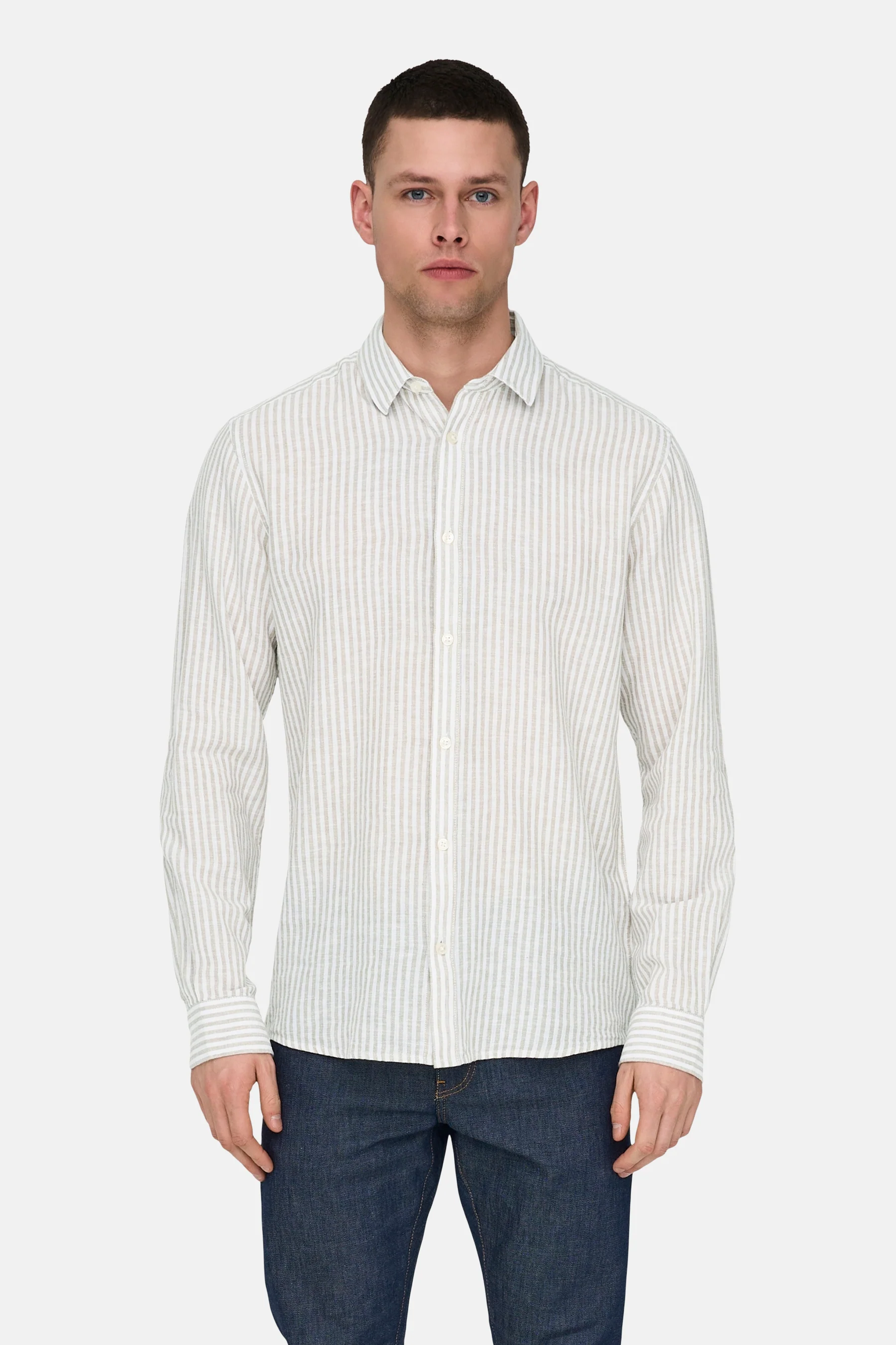 Hemd met lange mouwen - beige