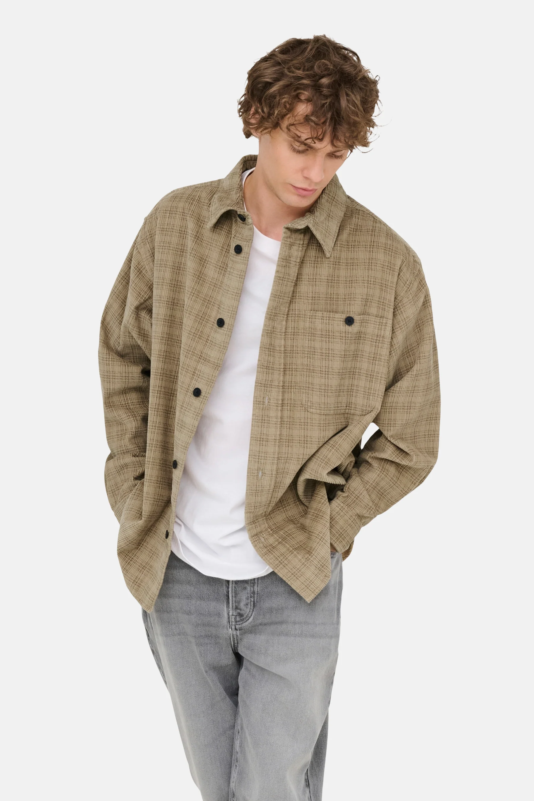 Hemd met lange mouwen - beige
