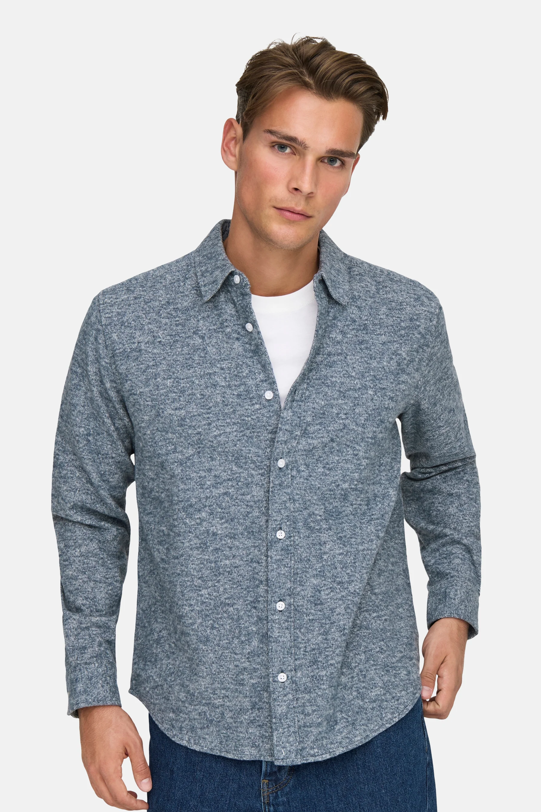 Hemd met lange mouwen - blauw