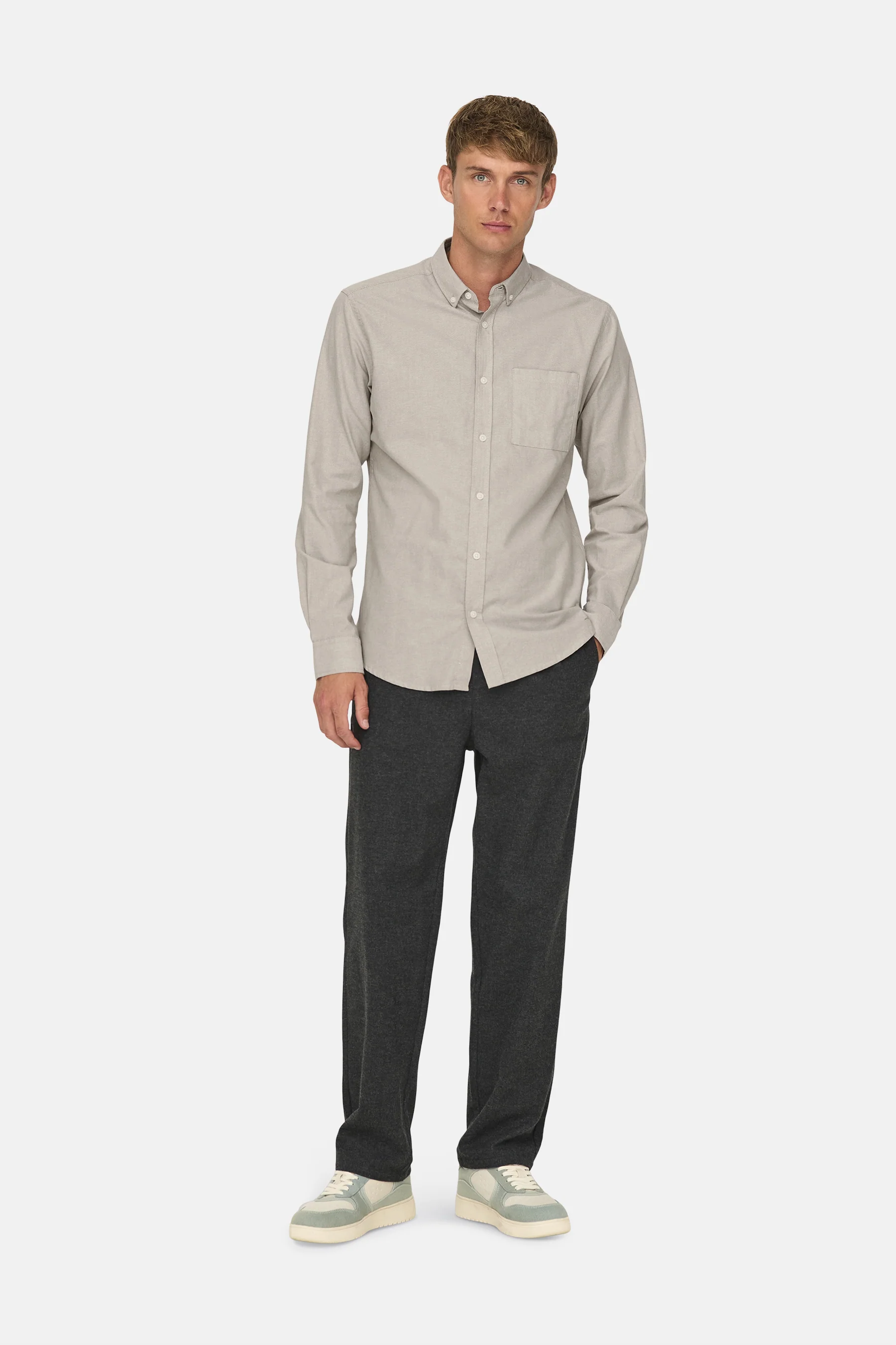 Hemd met lange mouwen - taupe - Image 6